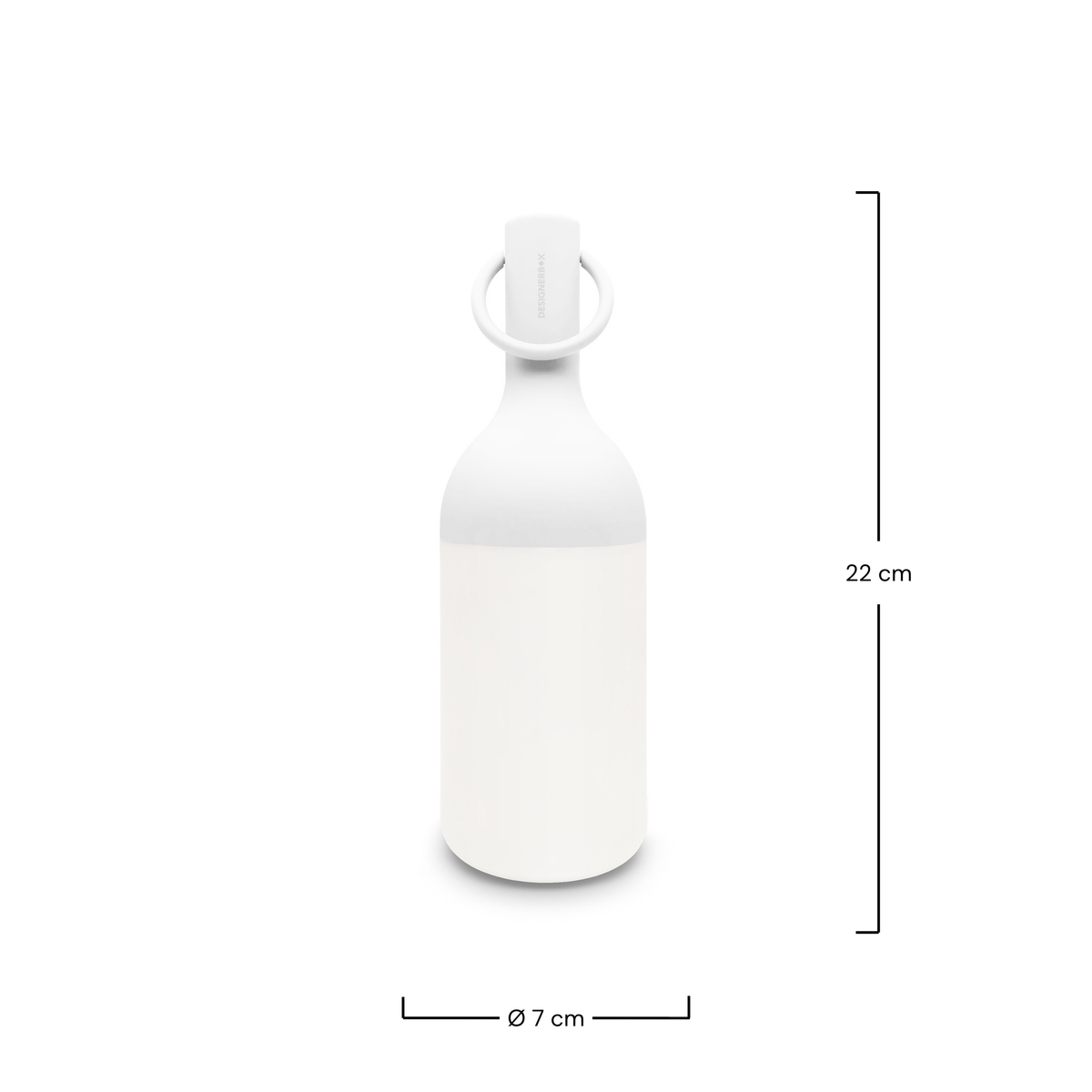 Dimensions de la petite lampe nomade Elo en plastique blanc - Maison Pavane