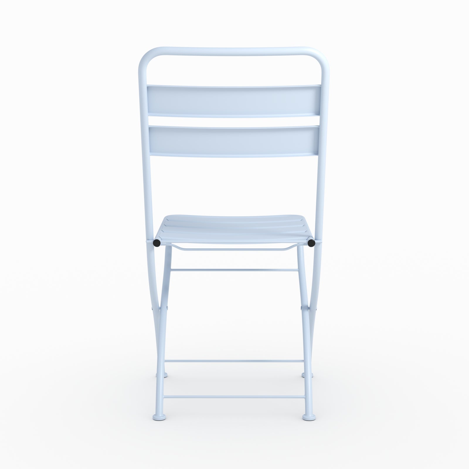 Photo de lot de 2 chaises de jardin Yumi en métal bleu pastel pliantes