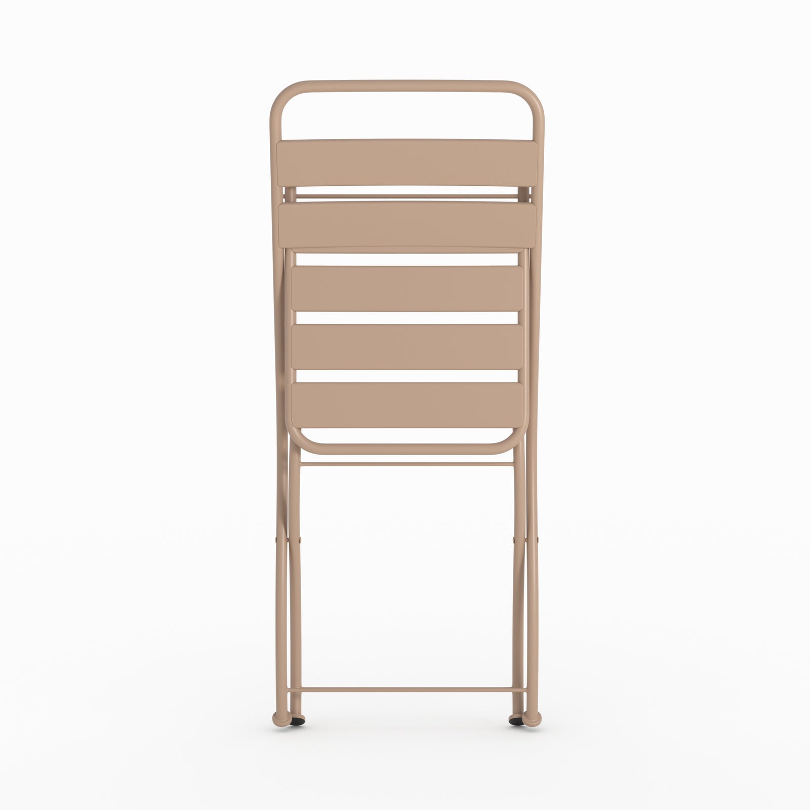 Photo de lot de 2 chaises de jardin Yumi en métal taupe pliantes