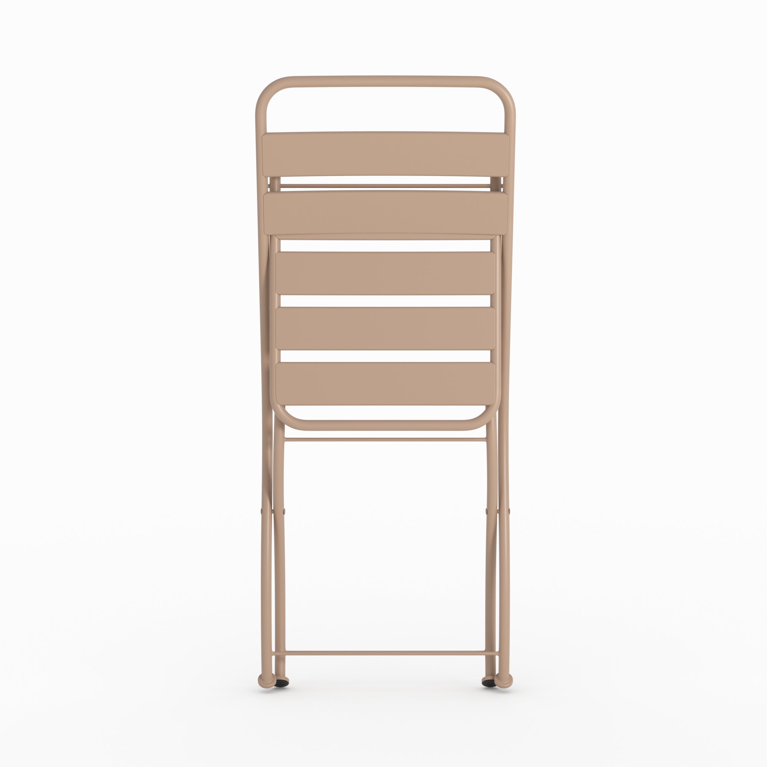 Photo de lot de 2 chaises de jardin Yumi en métal taupe pliantes