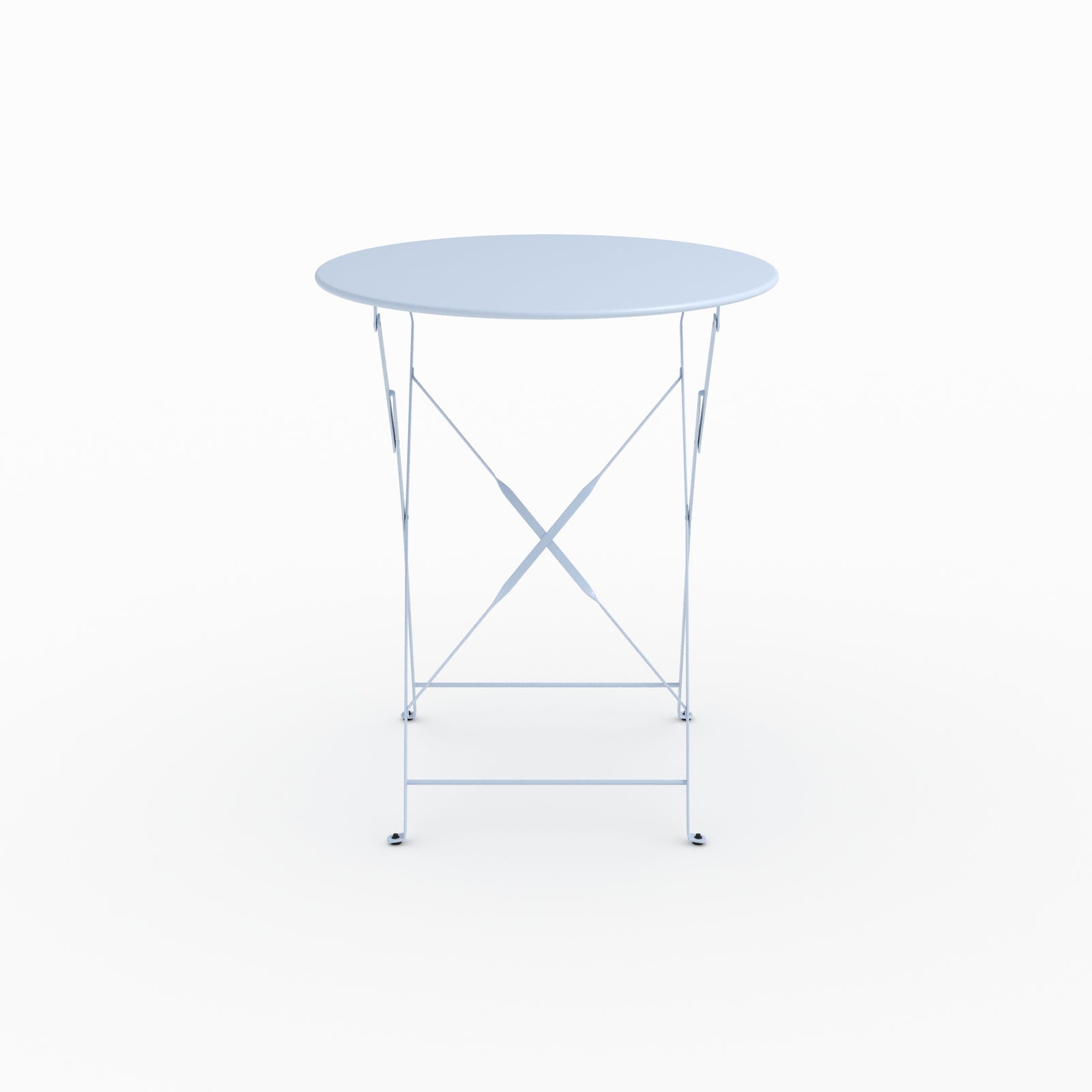 Photo de table ronde et chaises de jardin pliantes Kayla 2 places en métal bleu