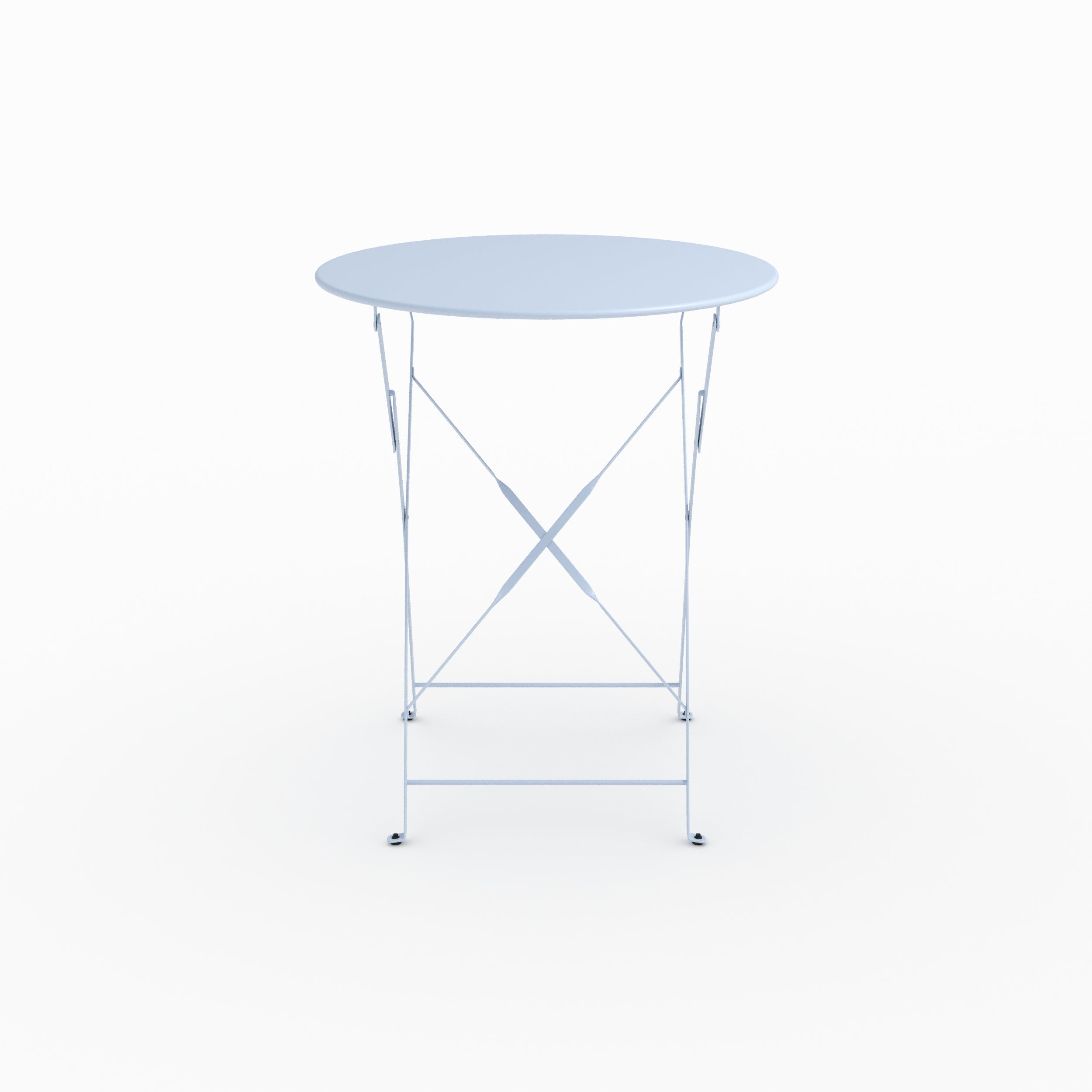 Photo de table ronde et chaises de jardin pliantes Kayla 2 places en métal bleu
