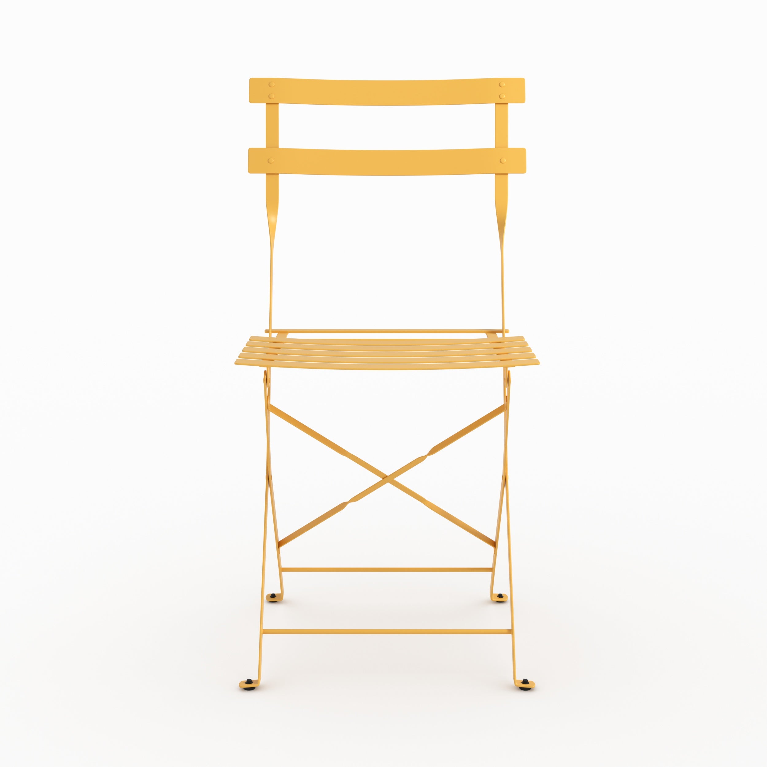 Pliantes beurre jaune métal en Kayla jardin de chaises 2 de lot