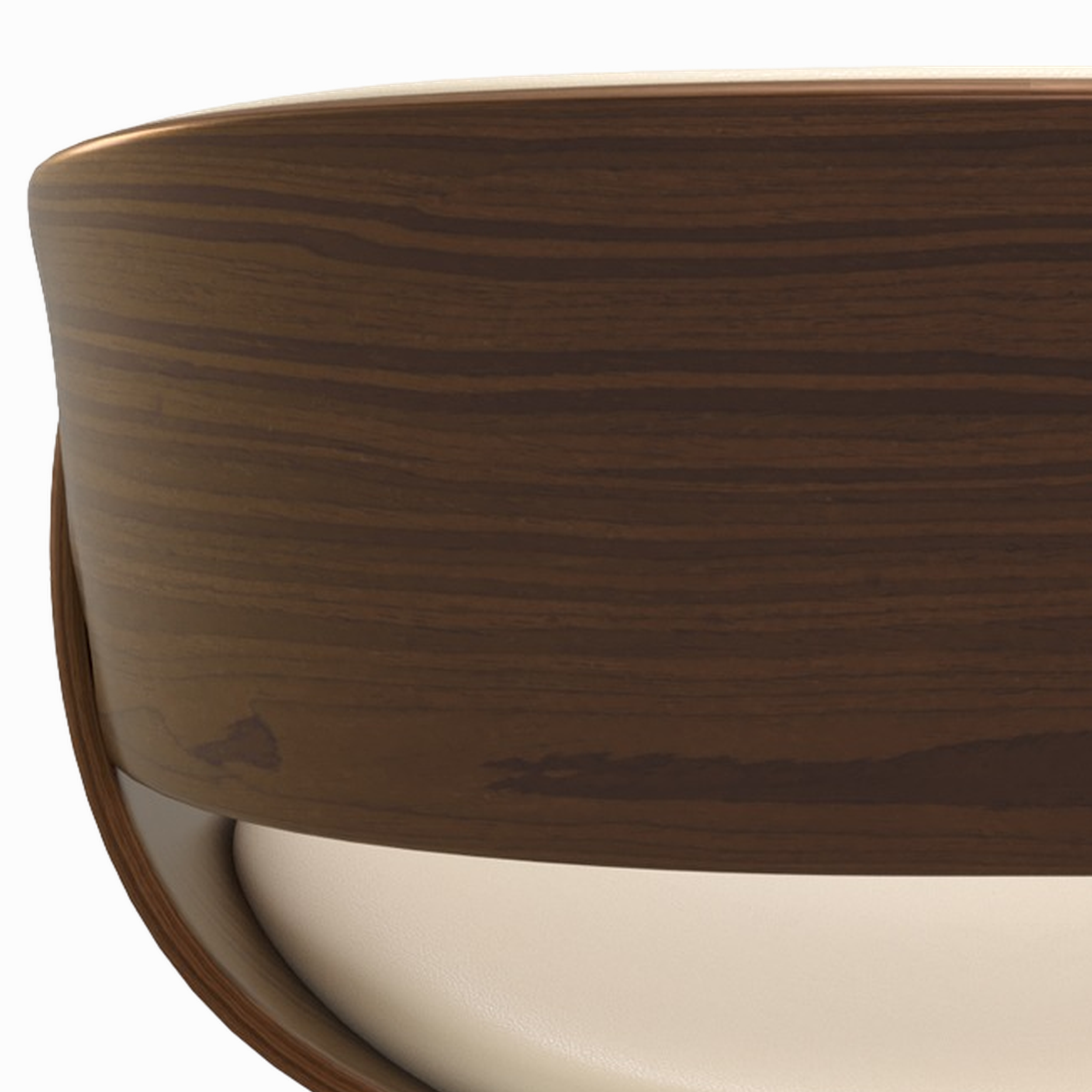 polo sedia beige in pelle sintetica con gambe in legno noce