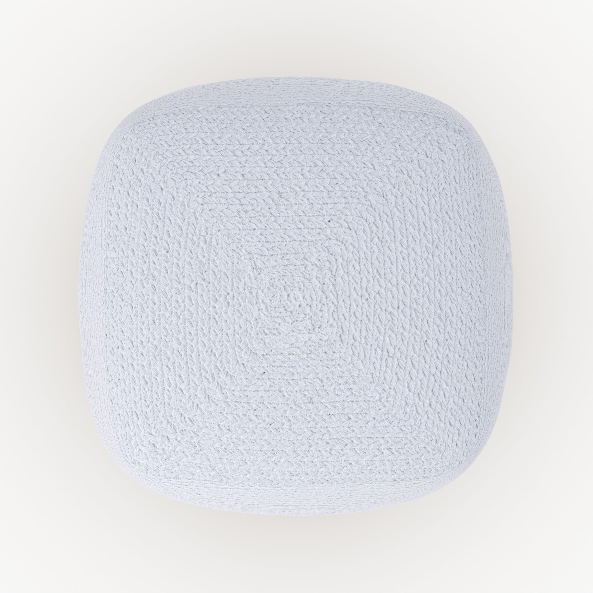 Pouf Billy in juta beige e bianco diametro 40 cm