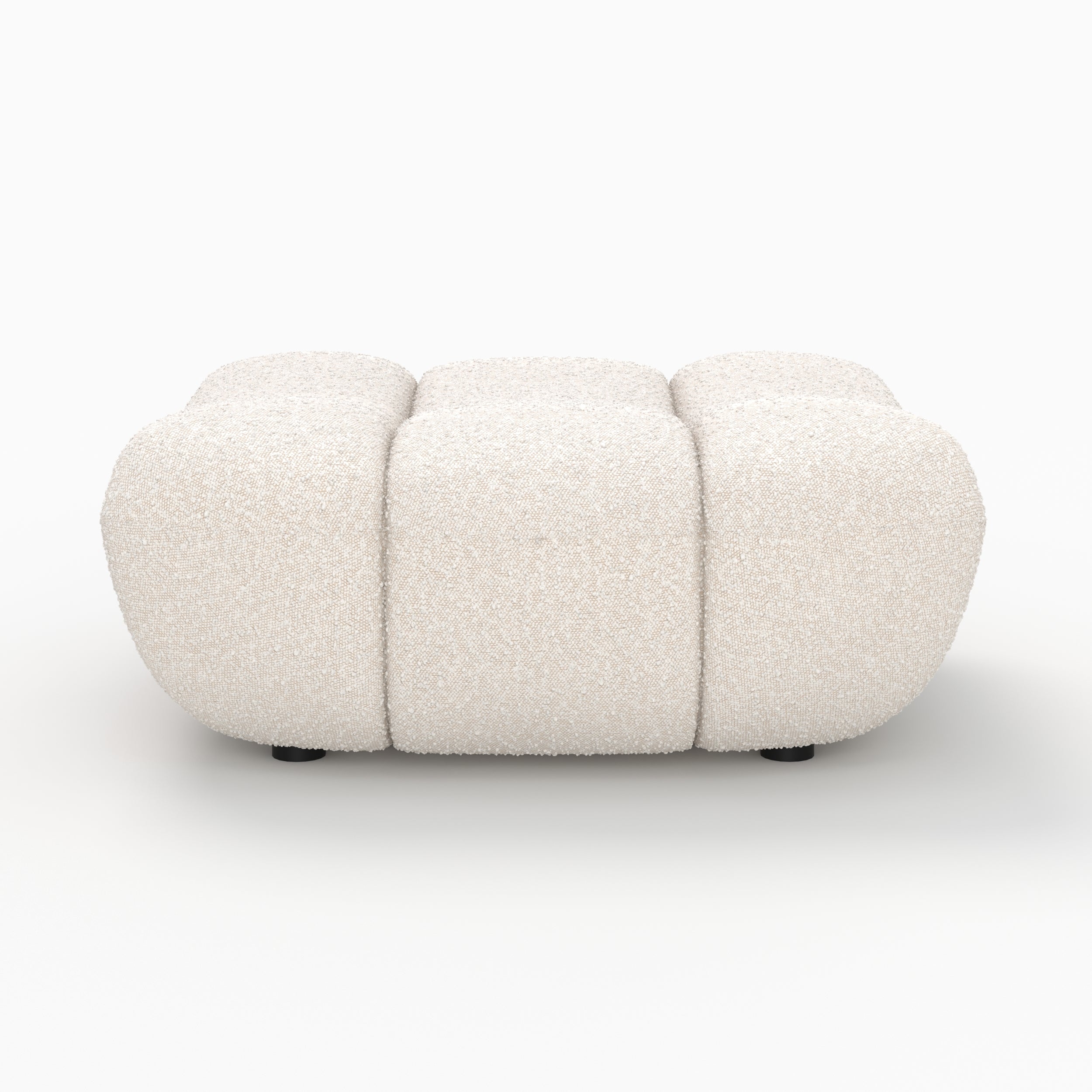Pouf blanc teddy confort bouclé duo fauteuil