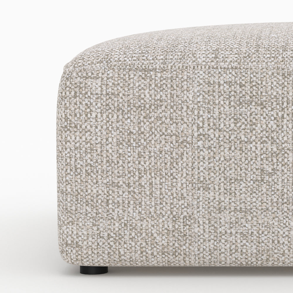 Pouf carre Hestia modulable canapé tissu beige