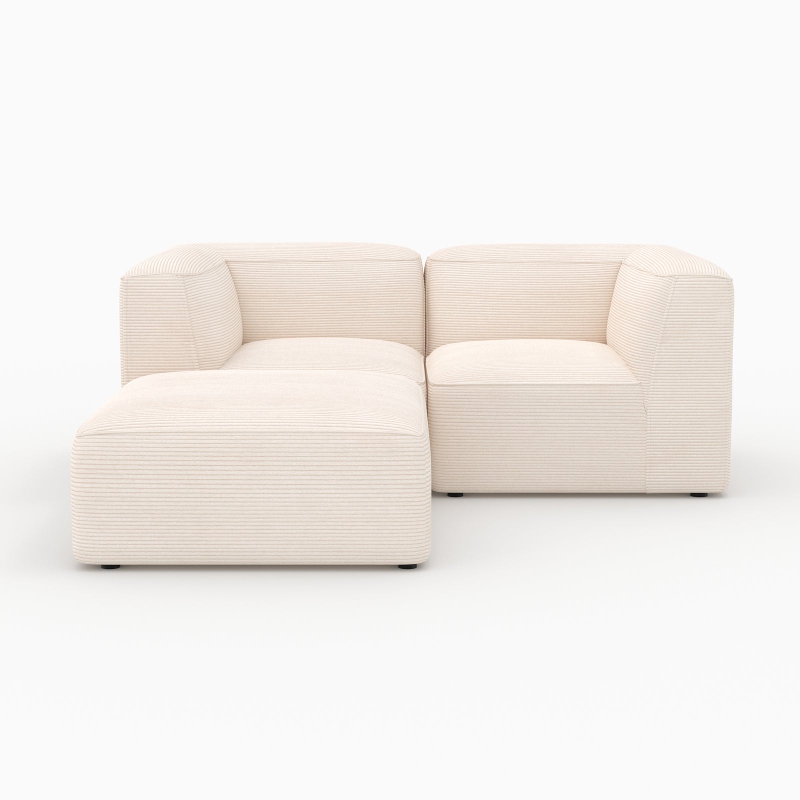 Pouf et canapé modulable Mina velours blanc