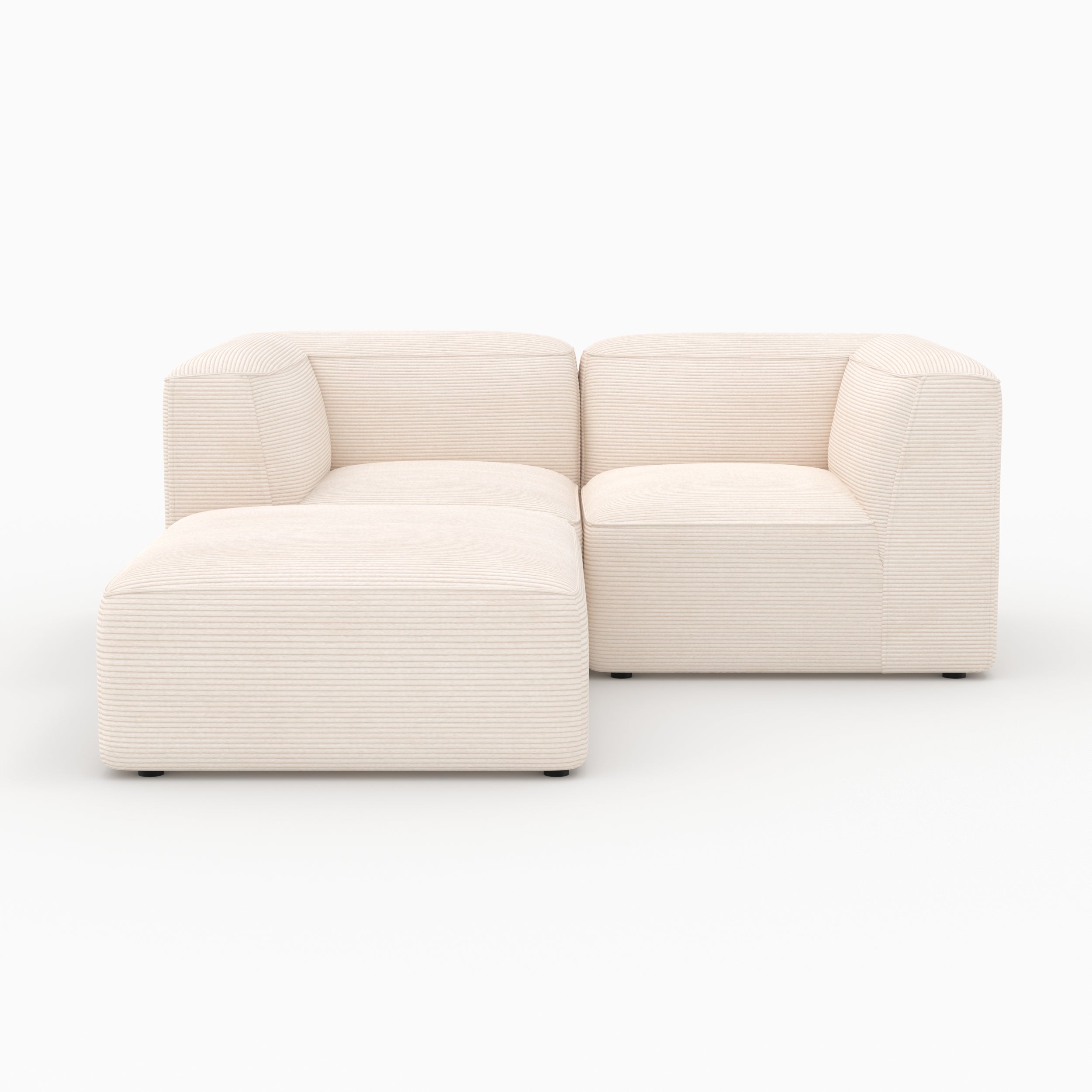 Pouf et canapé modulable Mina velours blanc