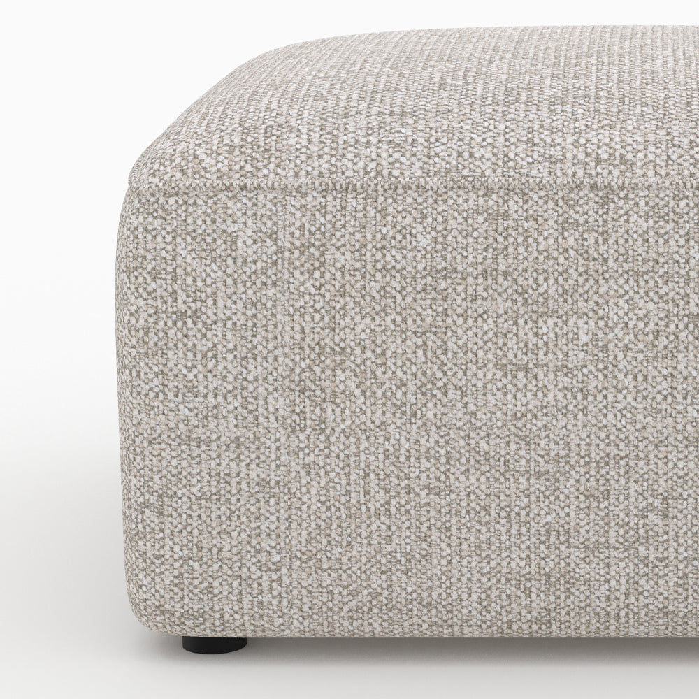 Pouf Hestia rectangulaire tissu beige canapé modulable