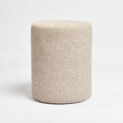 Pouf Lily rond en tissu texturé beige - Maison Pavane