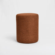 Pouf Lily rond en tissu texturé terracotta - Maison Pavane