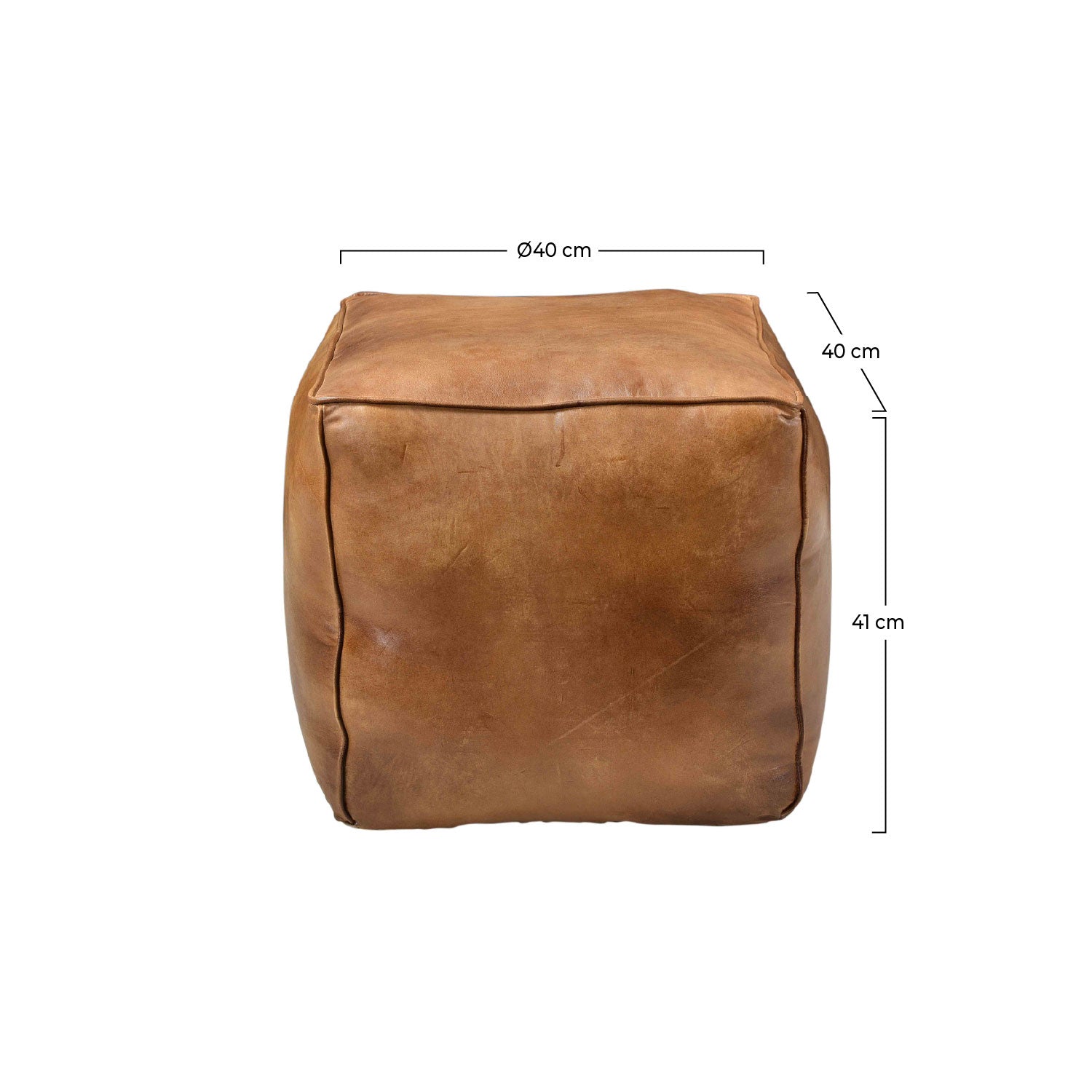 Pouf marron cuir Arrah