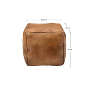 Pouf marron cuir Arrah
