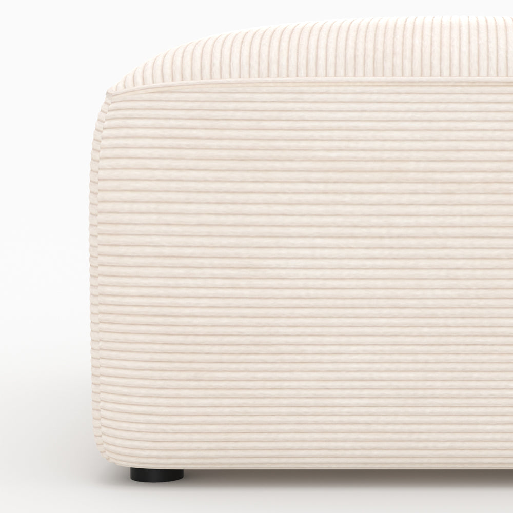 Pouf velours blanc cassé Mina rectangulaire canapé modulable