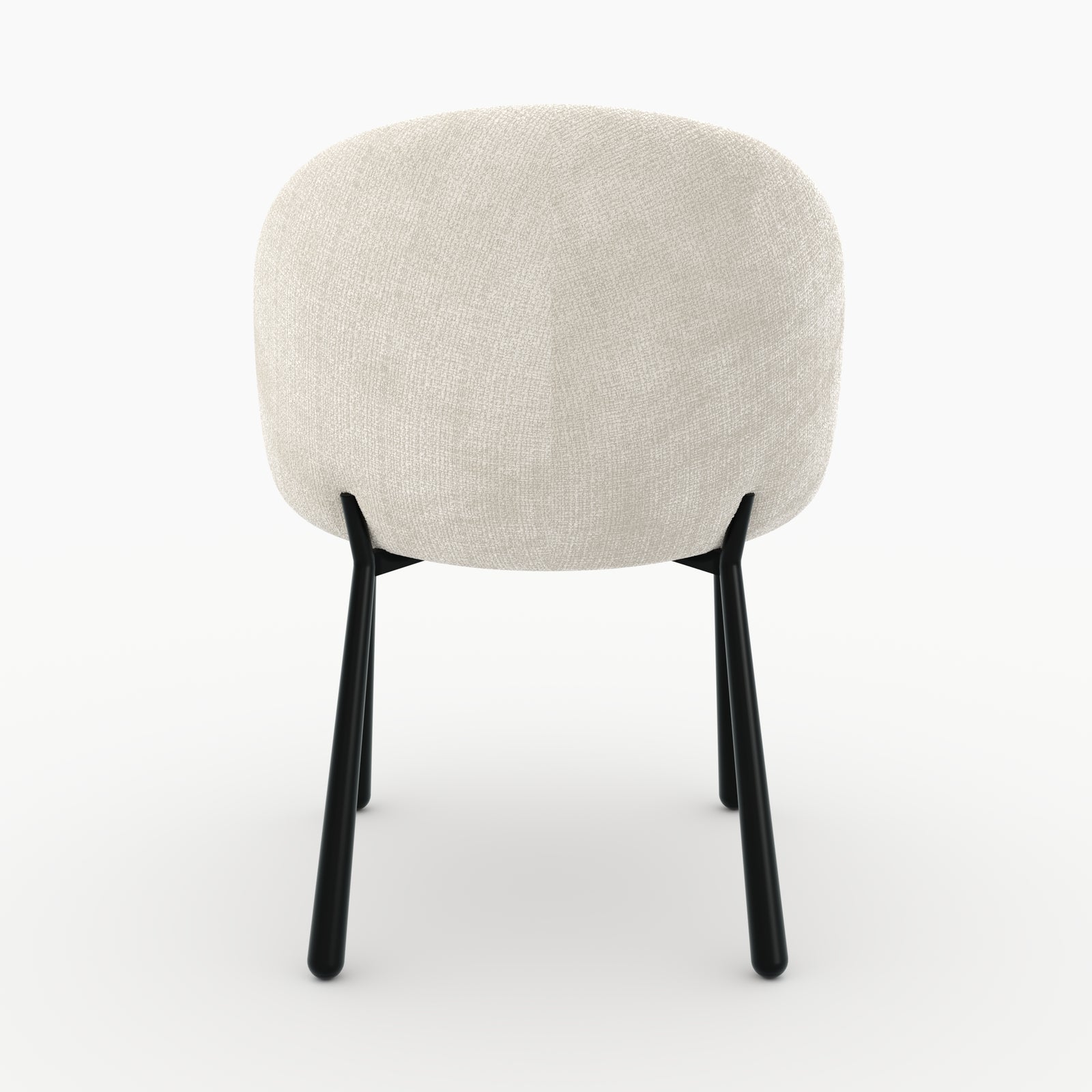 Pulpy lot 2 chaises velours chenille écru métal noir