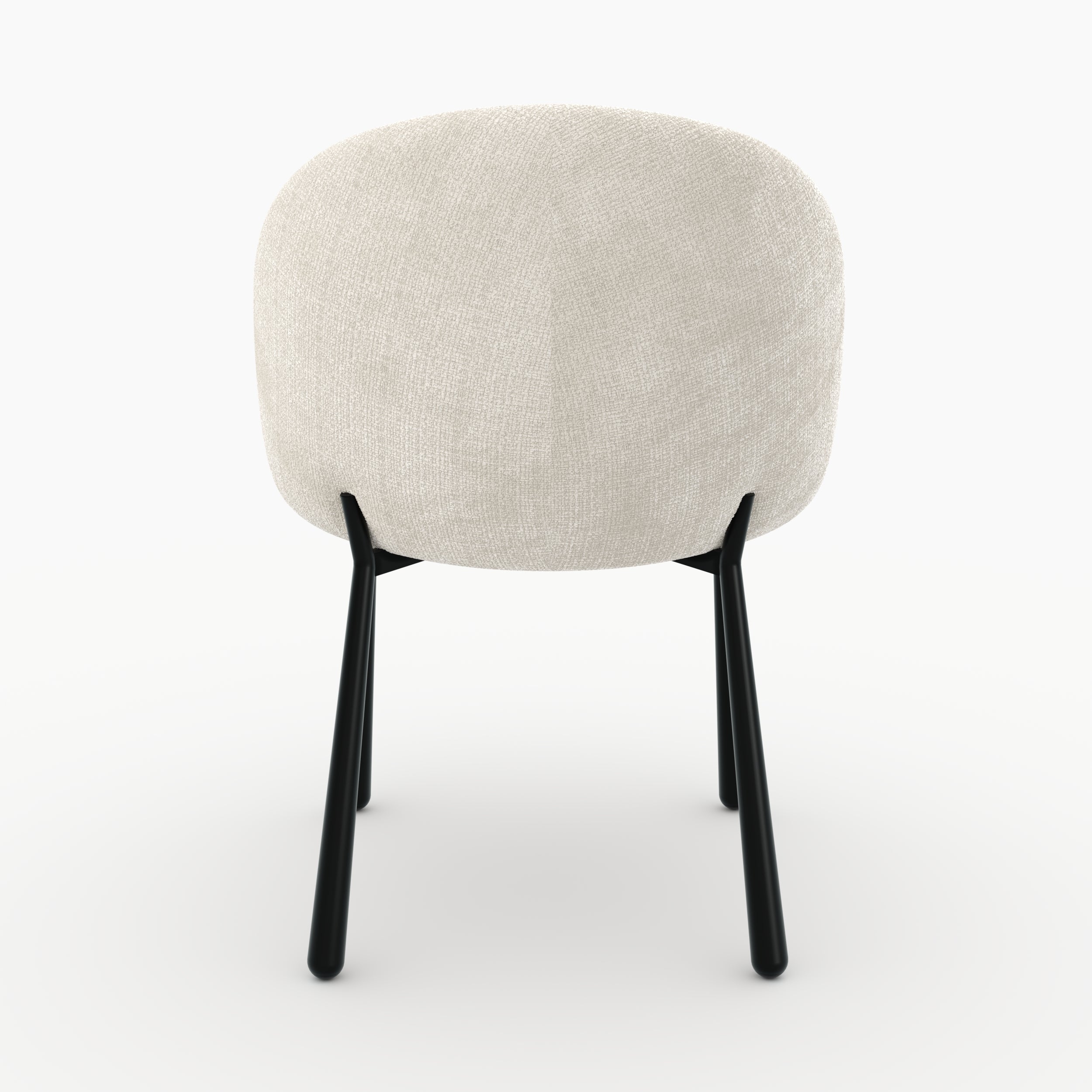 Pulpy lot 2 chaises velours chenille écru métal noir