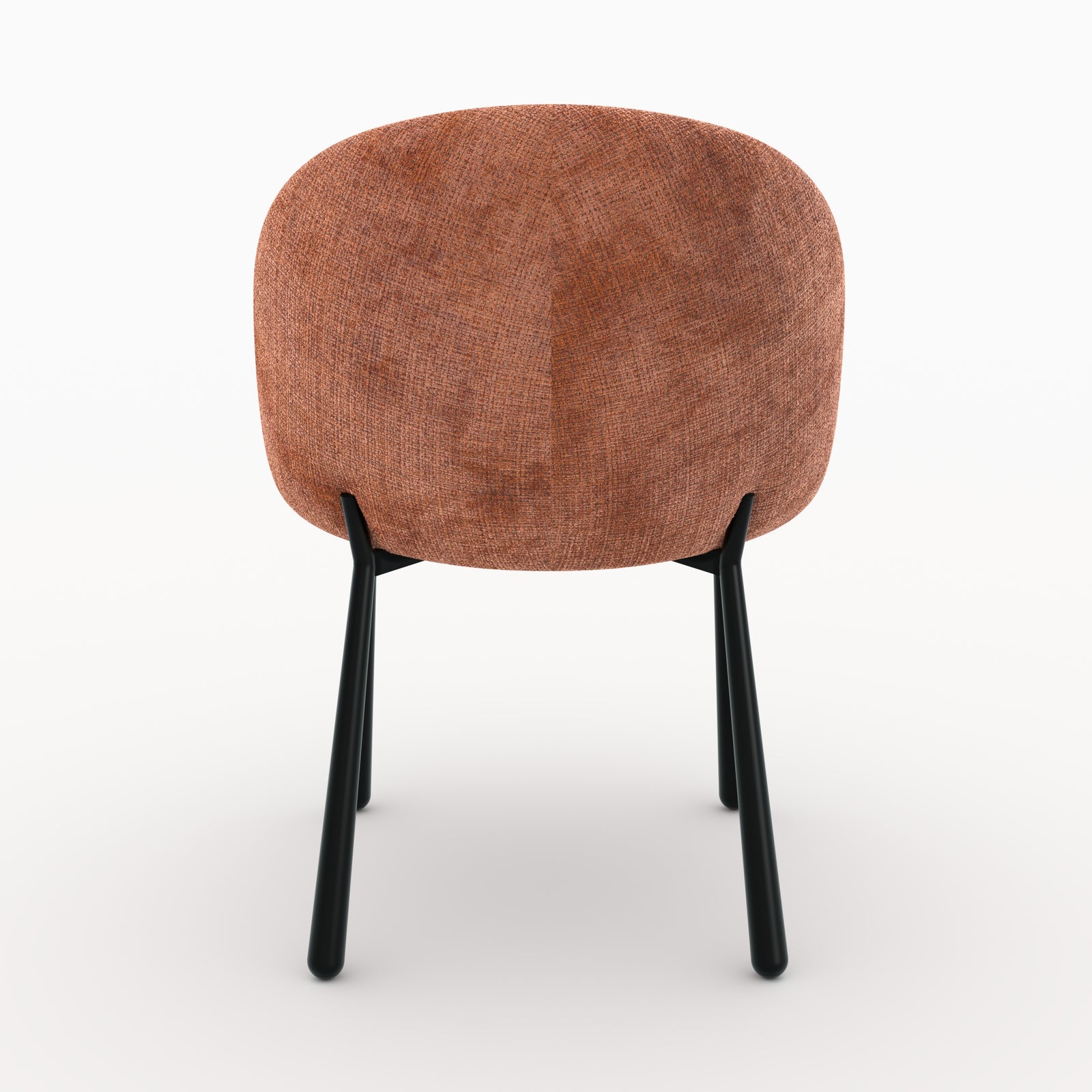 Pulpy lot 2 chaises velours chenille terracotta métal noir