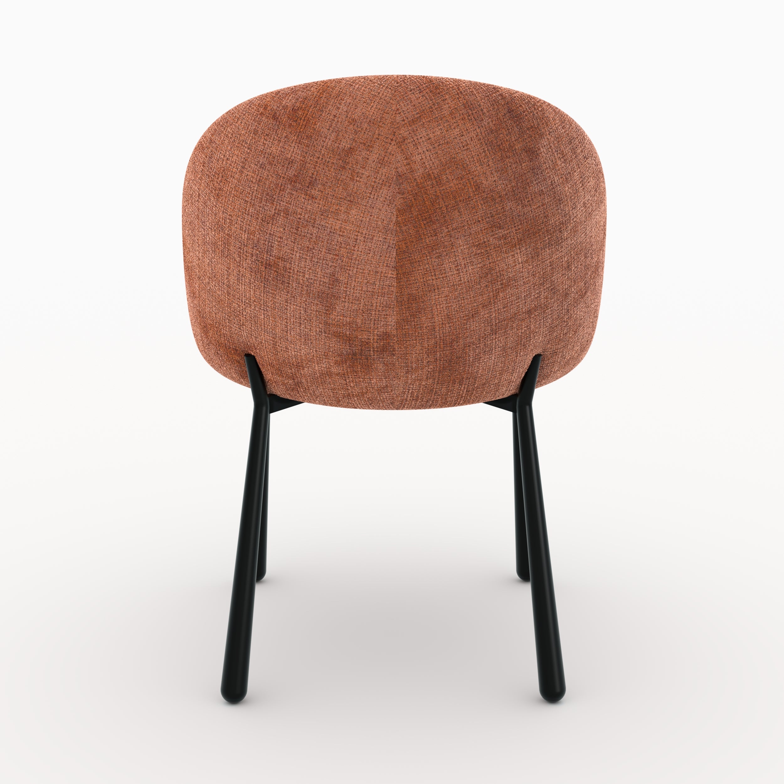 Pulpy lot 2 chaises velours chenille terracotta métal noir