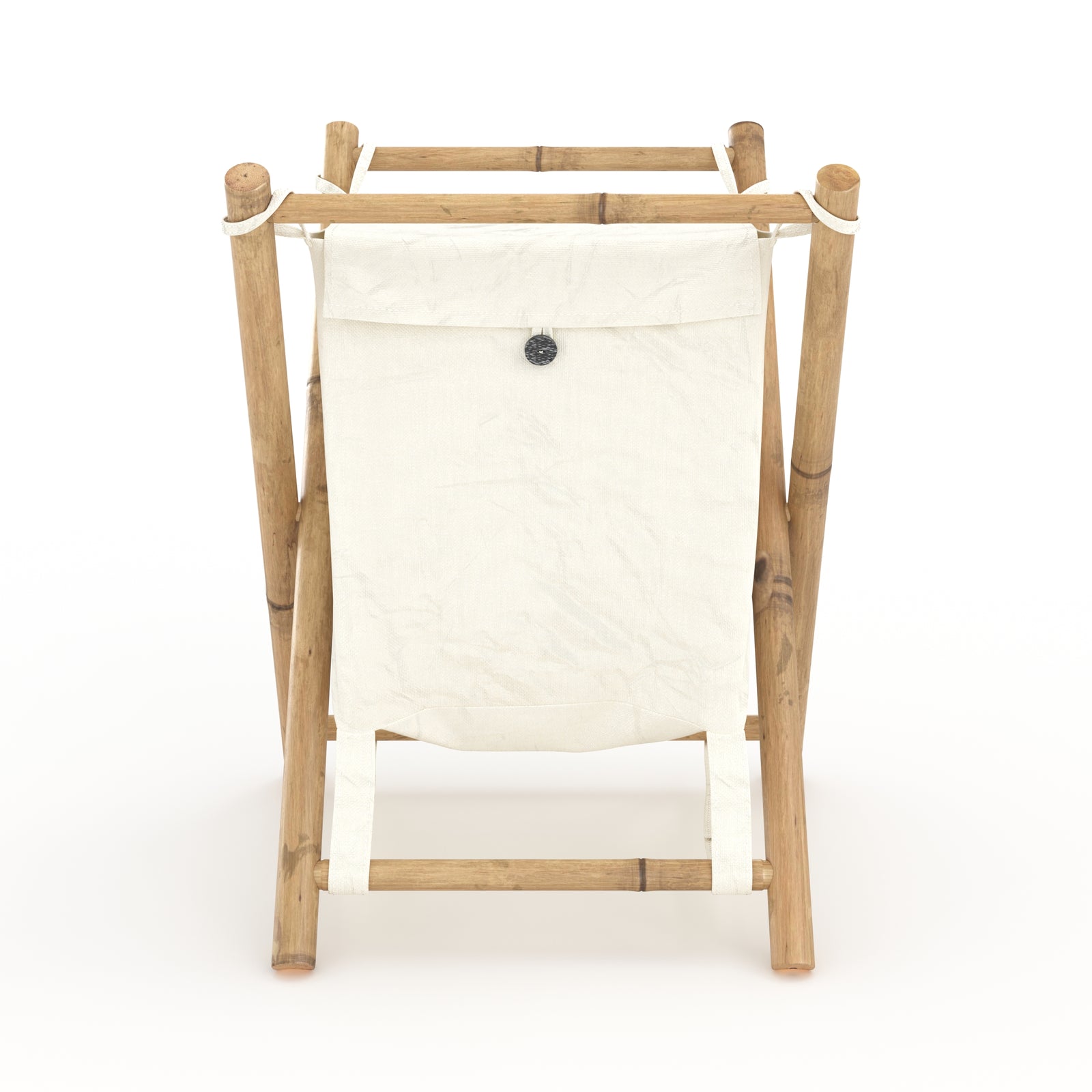 Rangement linge Bami tissu blanc bambou