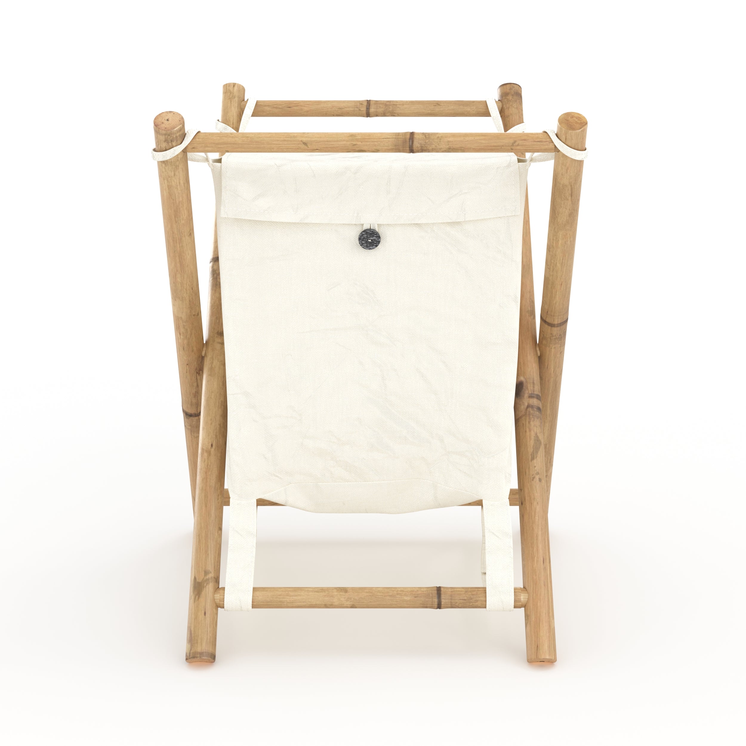 Rangement linge Bami tissu blanc bambou