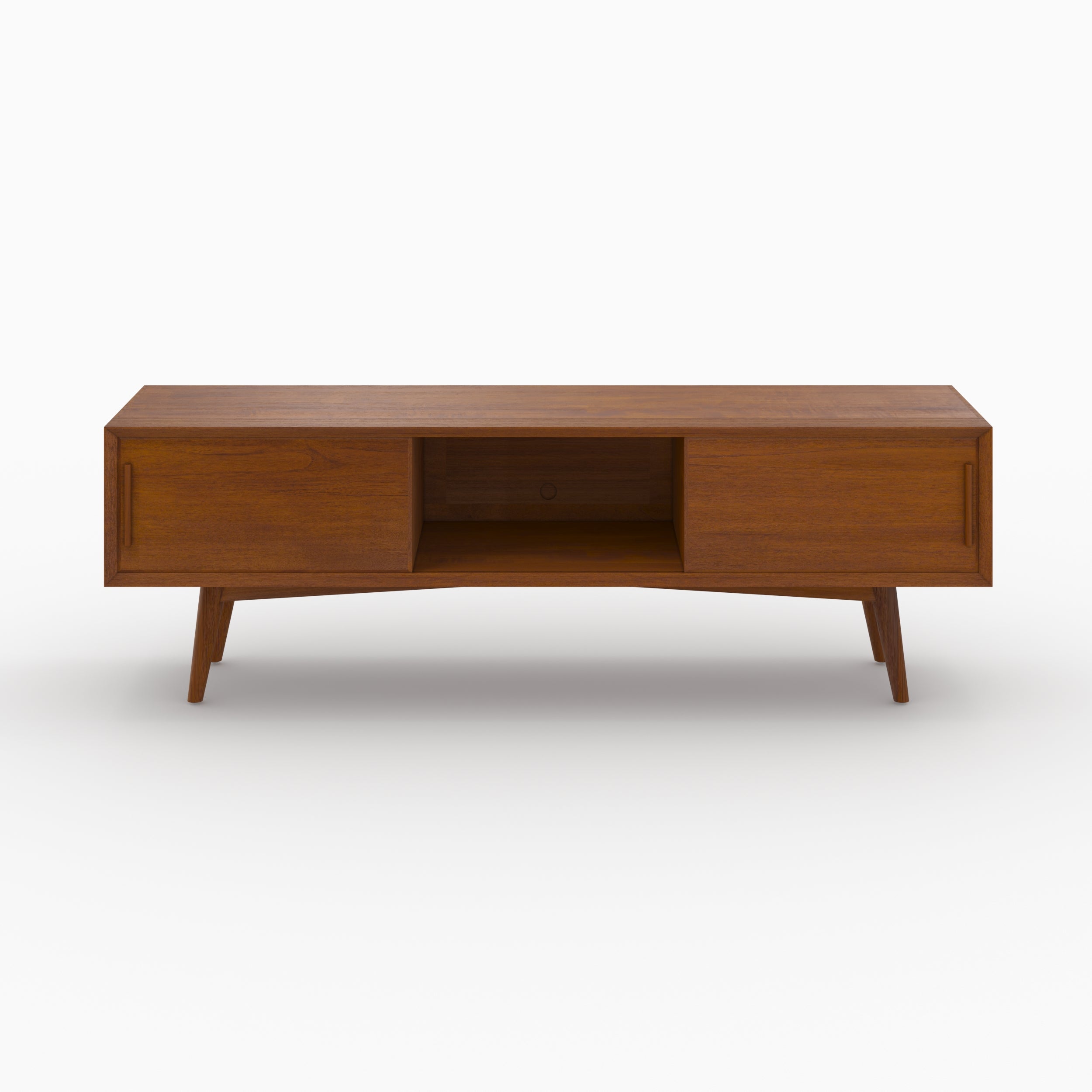 rangement tv teck massif waya 150cm rendez vous deco
