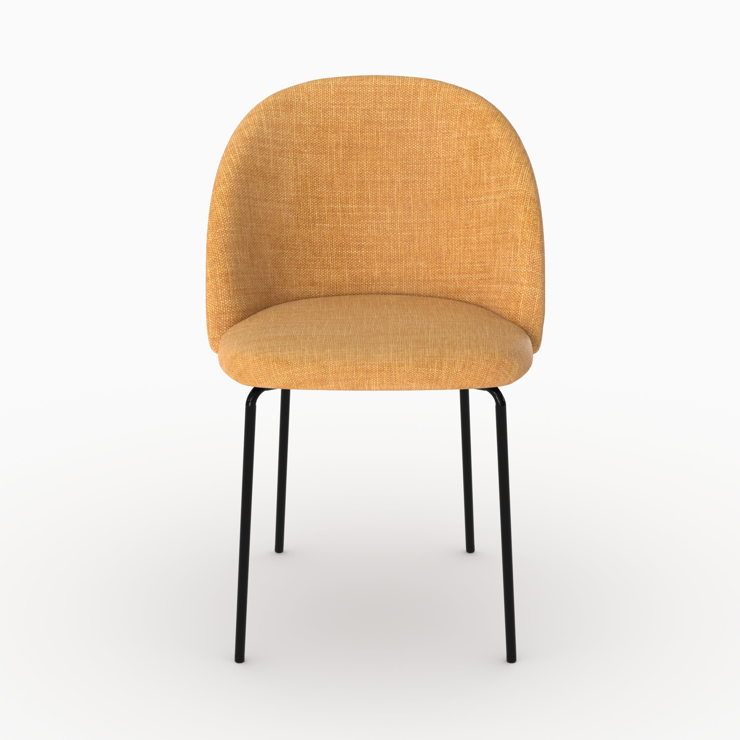 Lot 2 chaises Karl jaune moutarde tissu texture