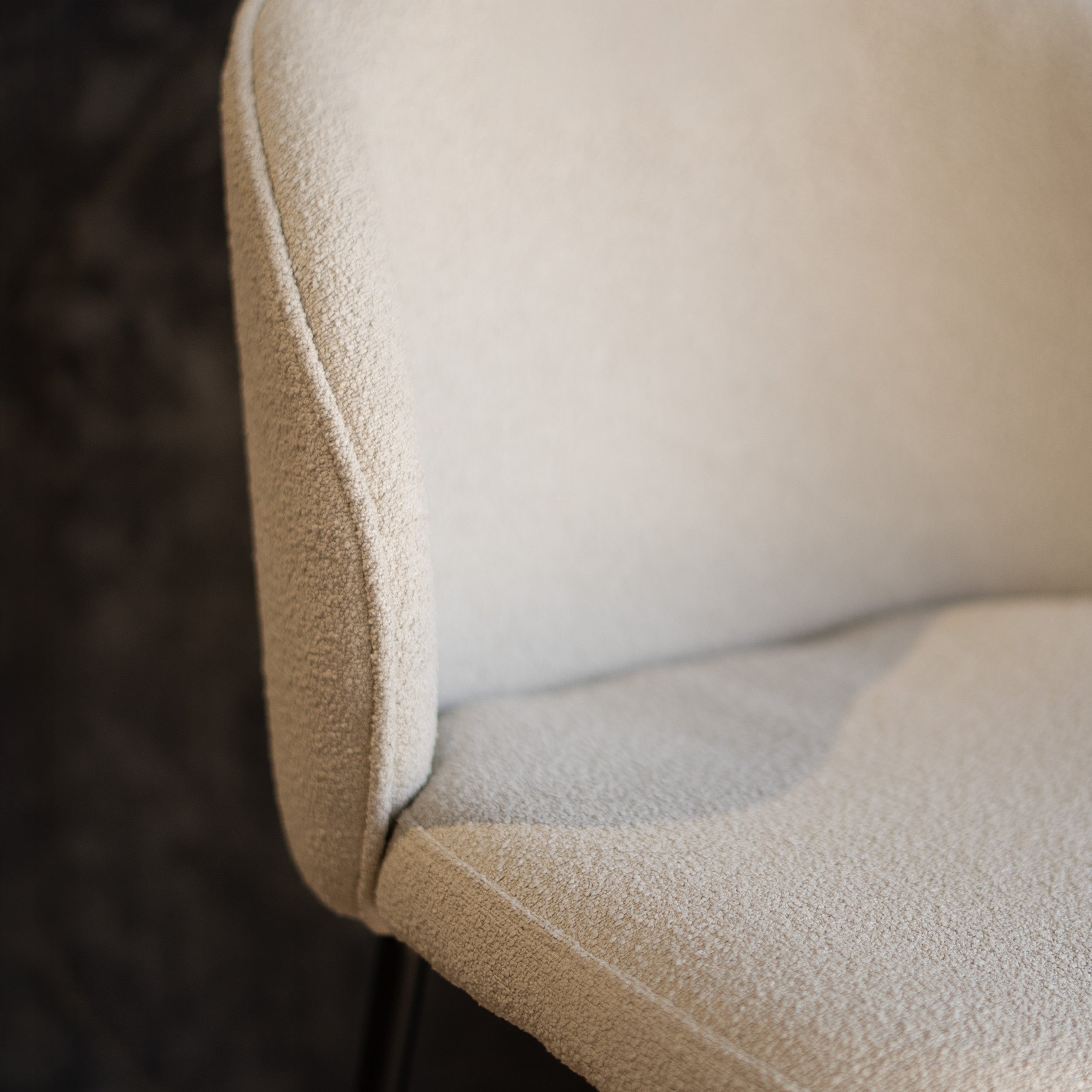 Tissu bouclé beige Groom chaise de bar