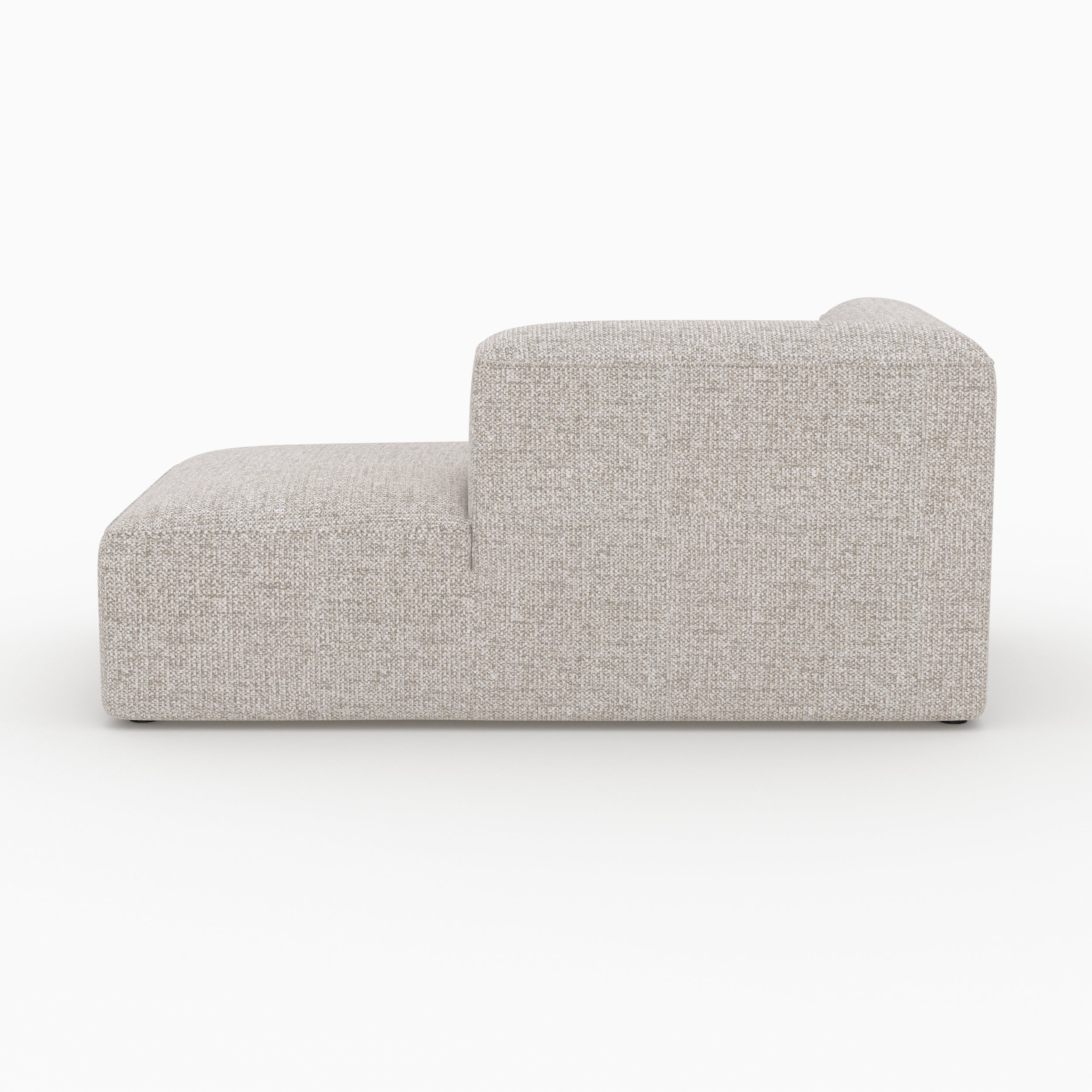 Canapé Hestia angle droit 4 places tissu beige 2 poufs