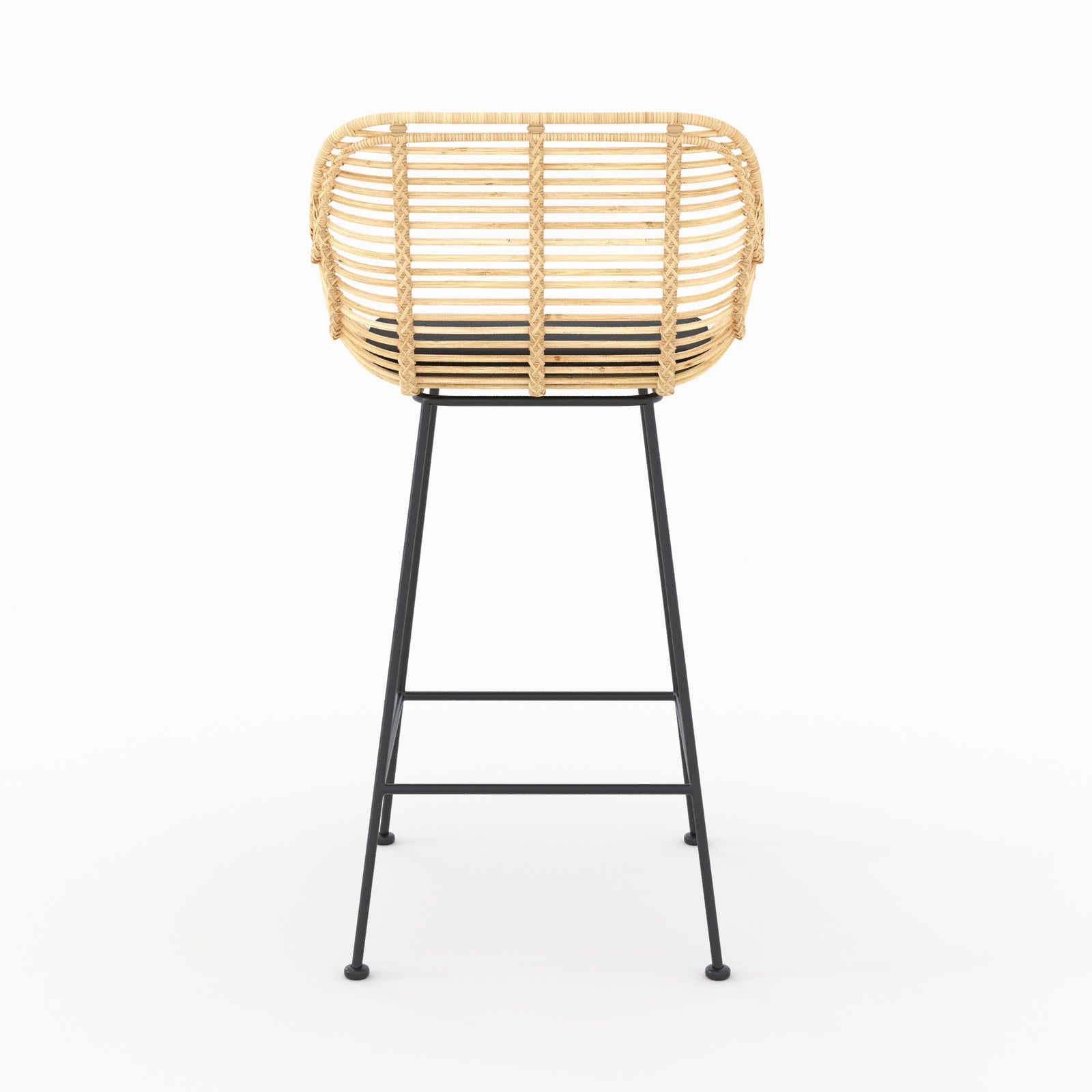 Chaises pops noir rotin tissu 66cm