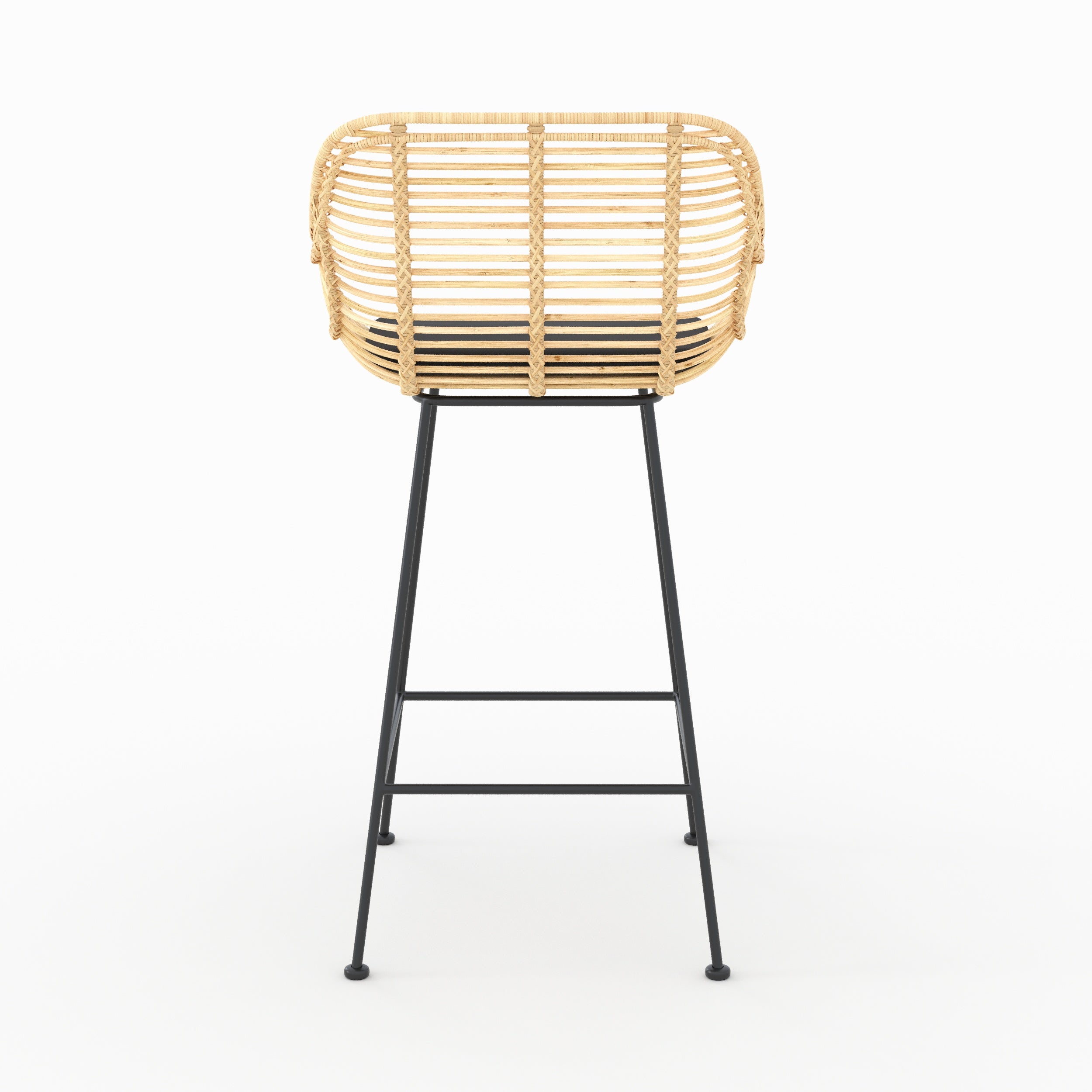 Chaises pops noir rotin tissu 66cm