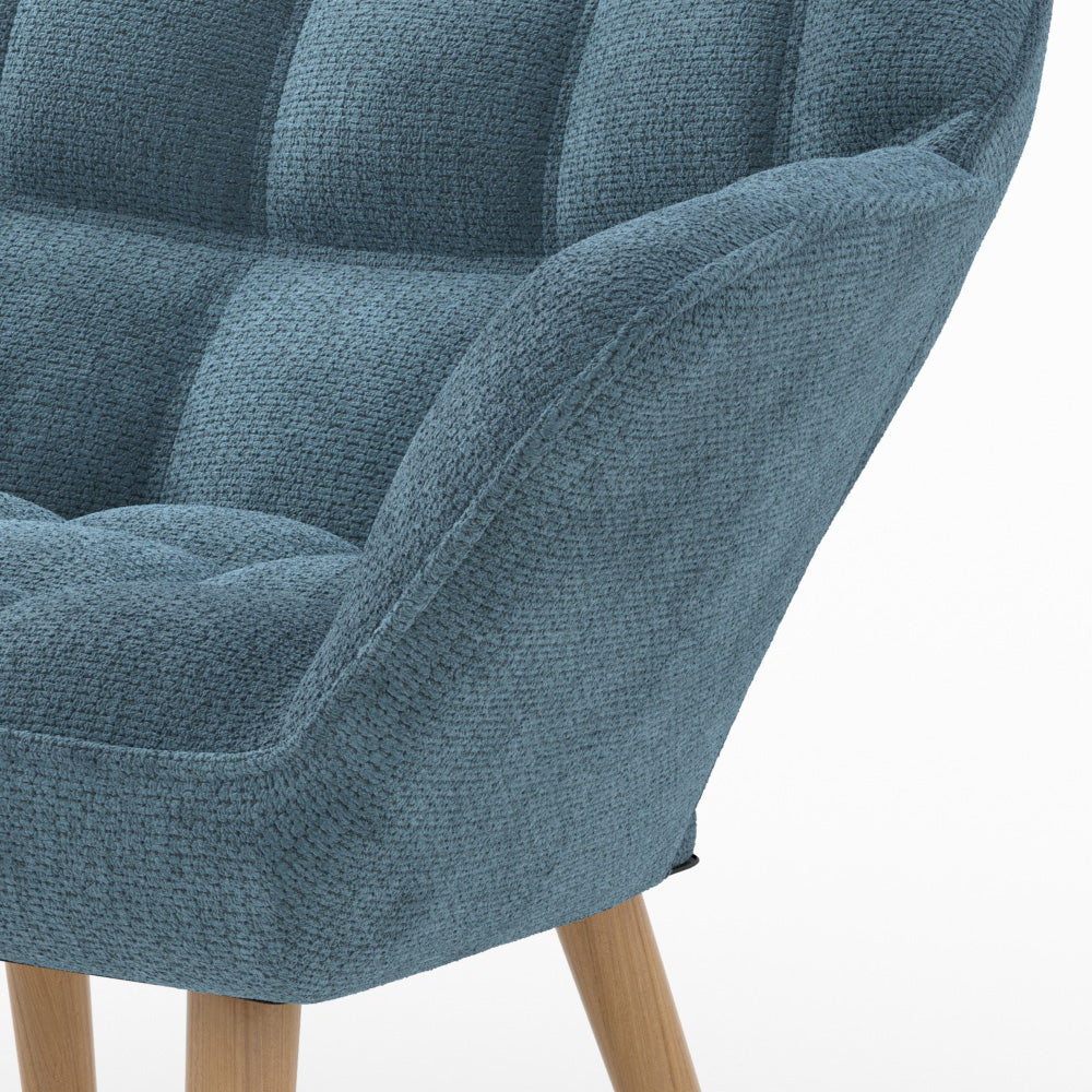 rendez vous deco poltrona in tessuto blu simba