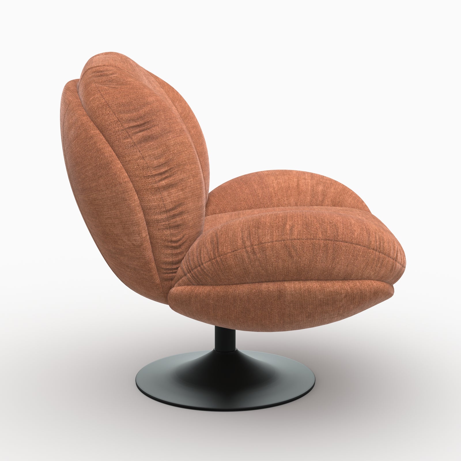 Fauteuil pivotant Ricci marron velours tissu