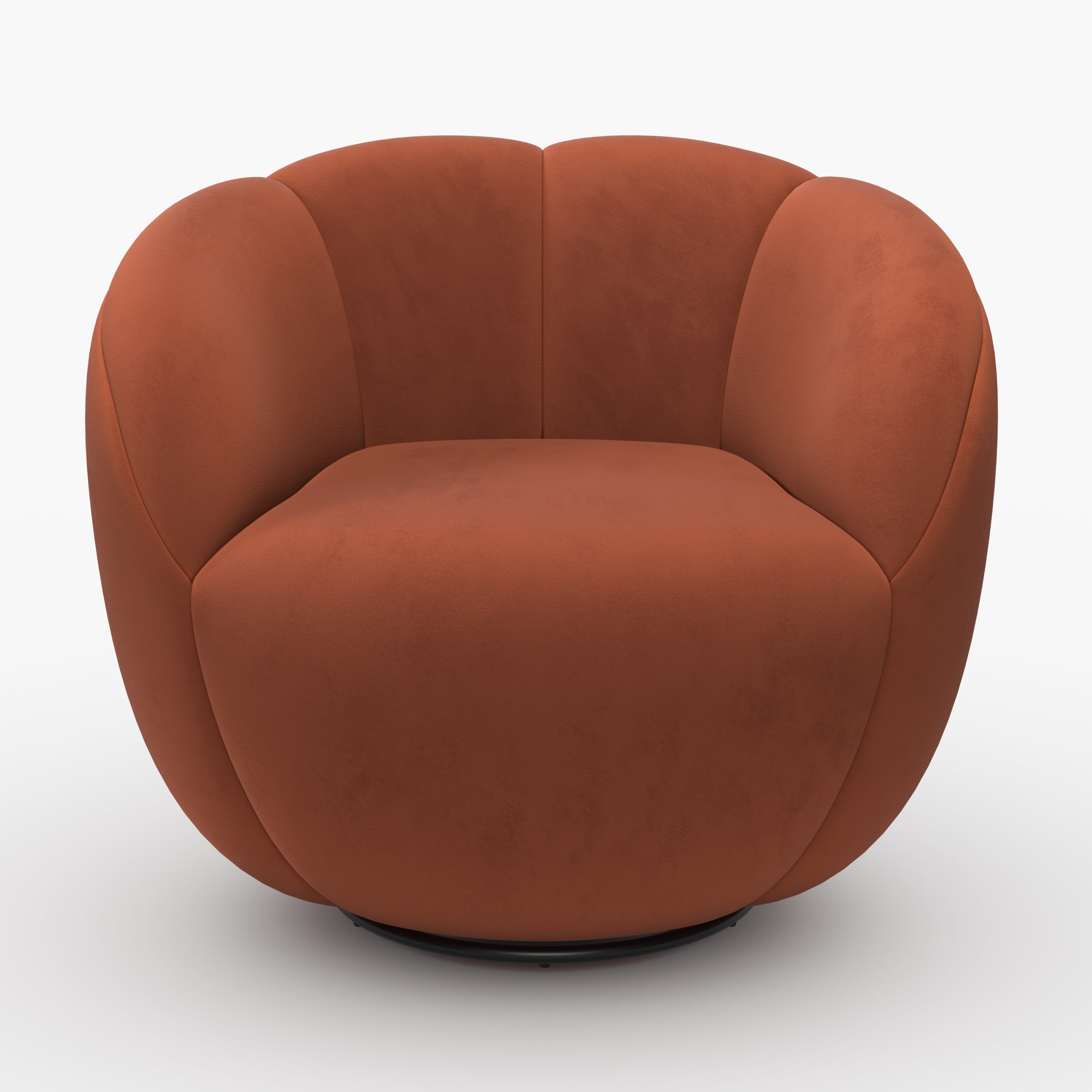 Fauteuil Yse pivotant velours rouille