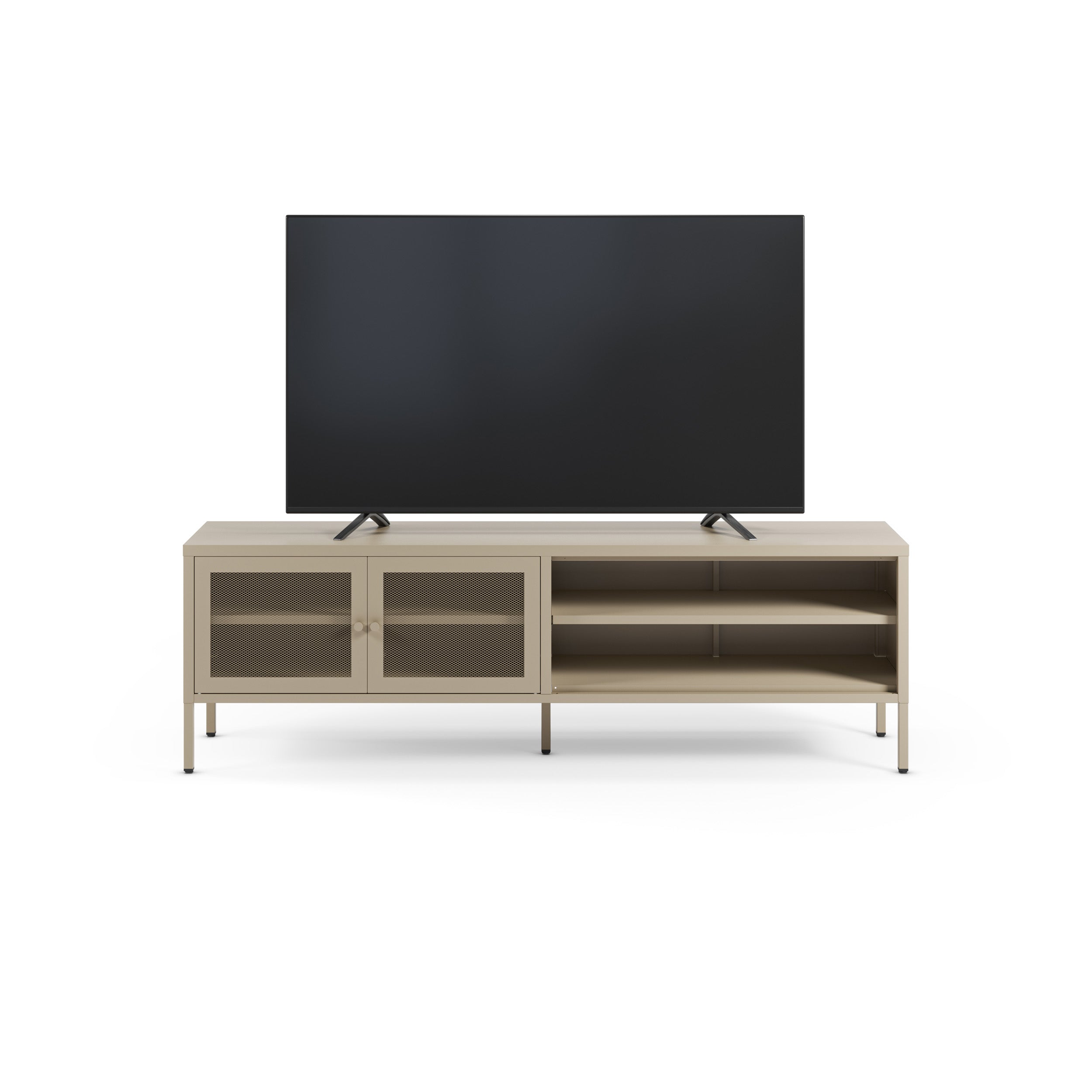 Meuble tv Latem 2 portes 160cm métal beige