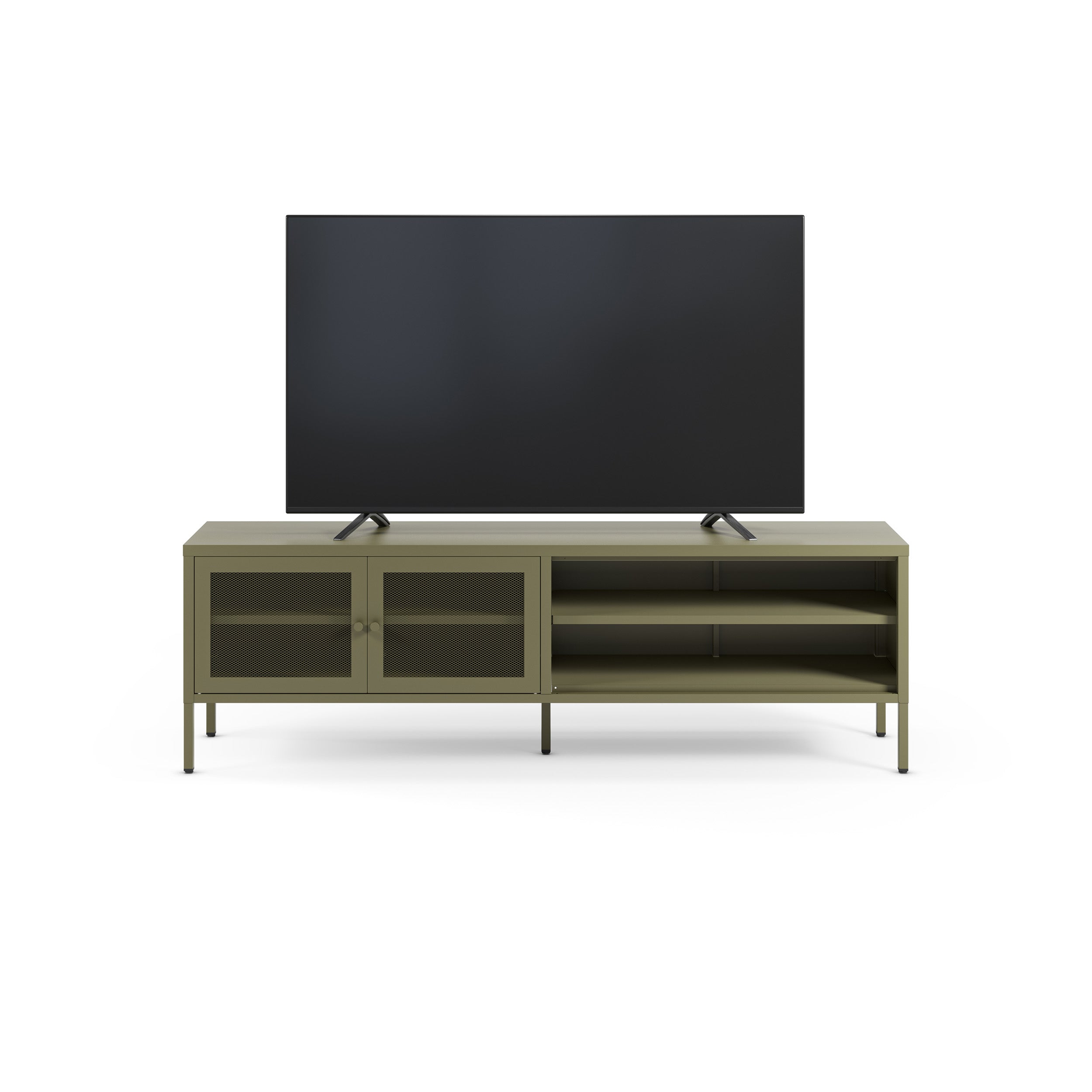 Meuble tv Latem 2 portes 160cm métal vert