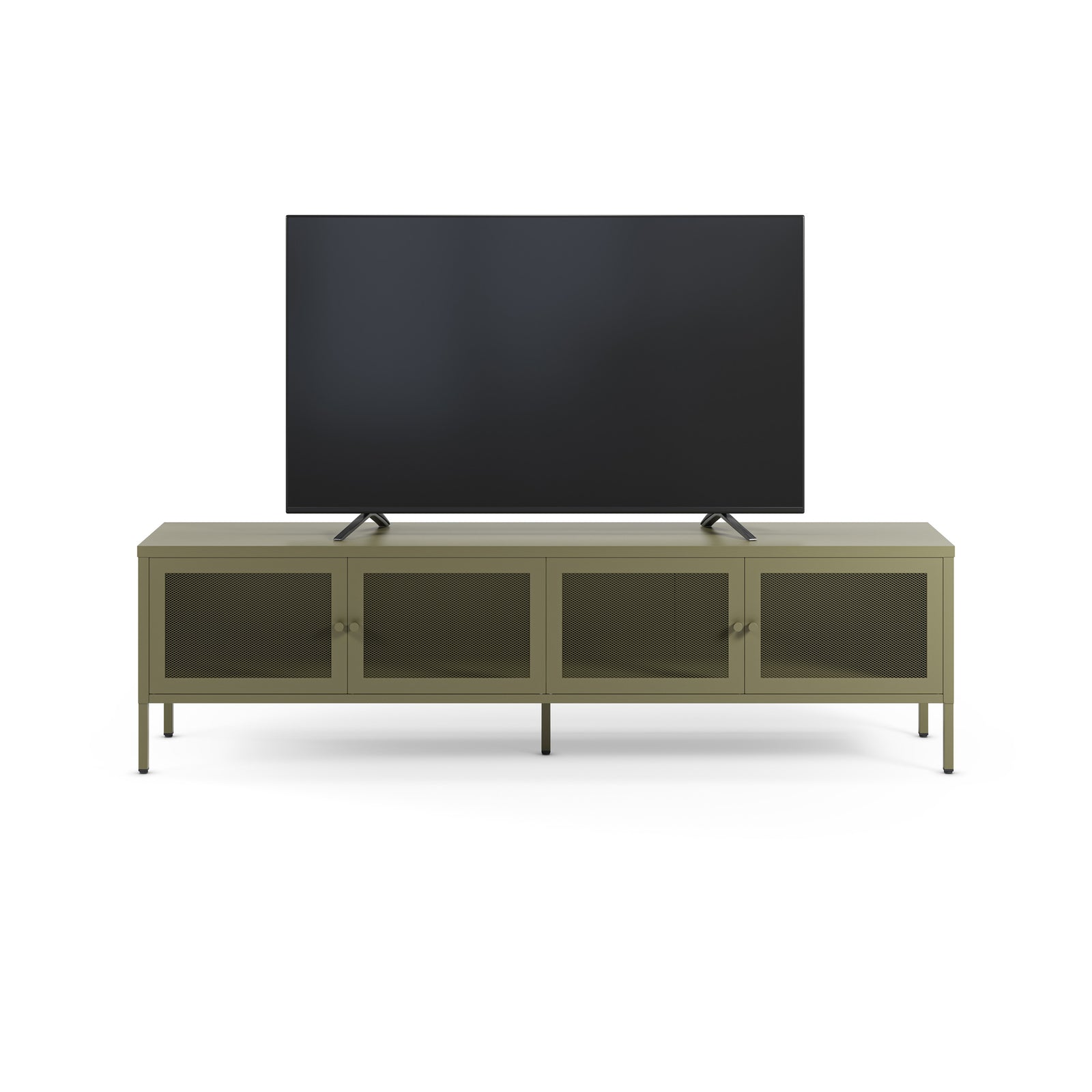 Meuble tv Latem 4 portes 160cm métal vert
