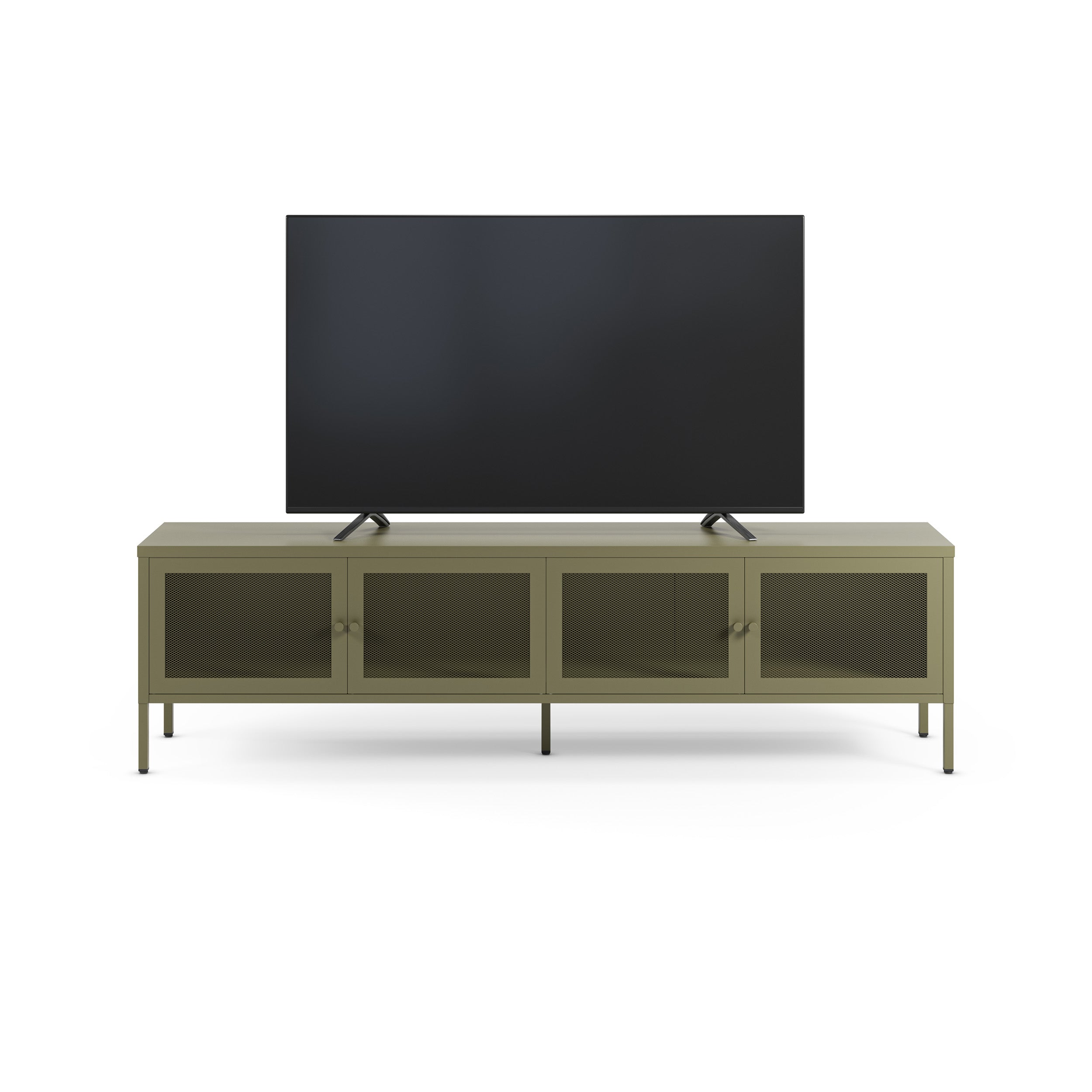 Meuble tv Latem 4 portes 160cm métal vert