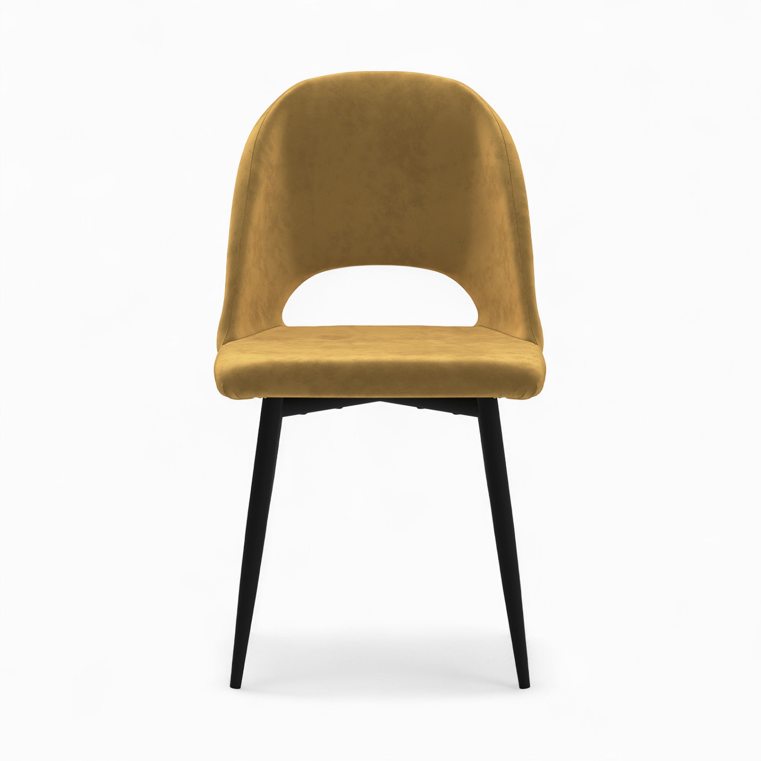 rendez vous deco pack 4 chaises penelope jaune velours dossier haut ou asymetrique