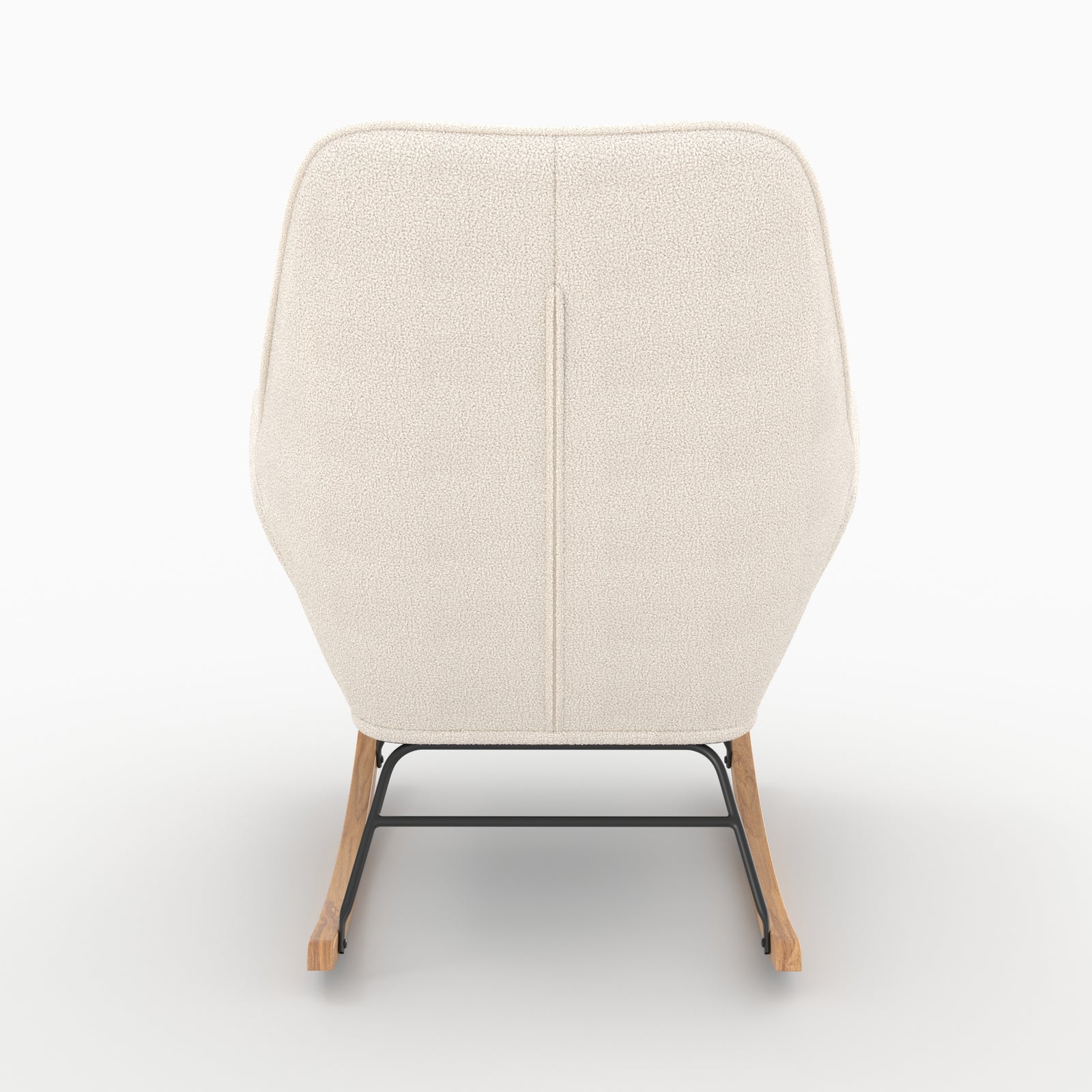 rocking chair shaun en tissu boucle blanc pieds bois_1