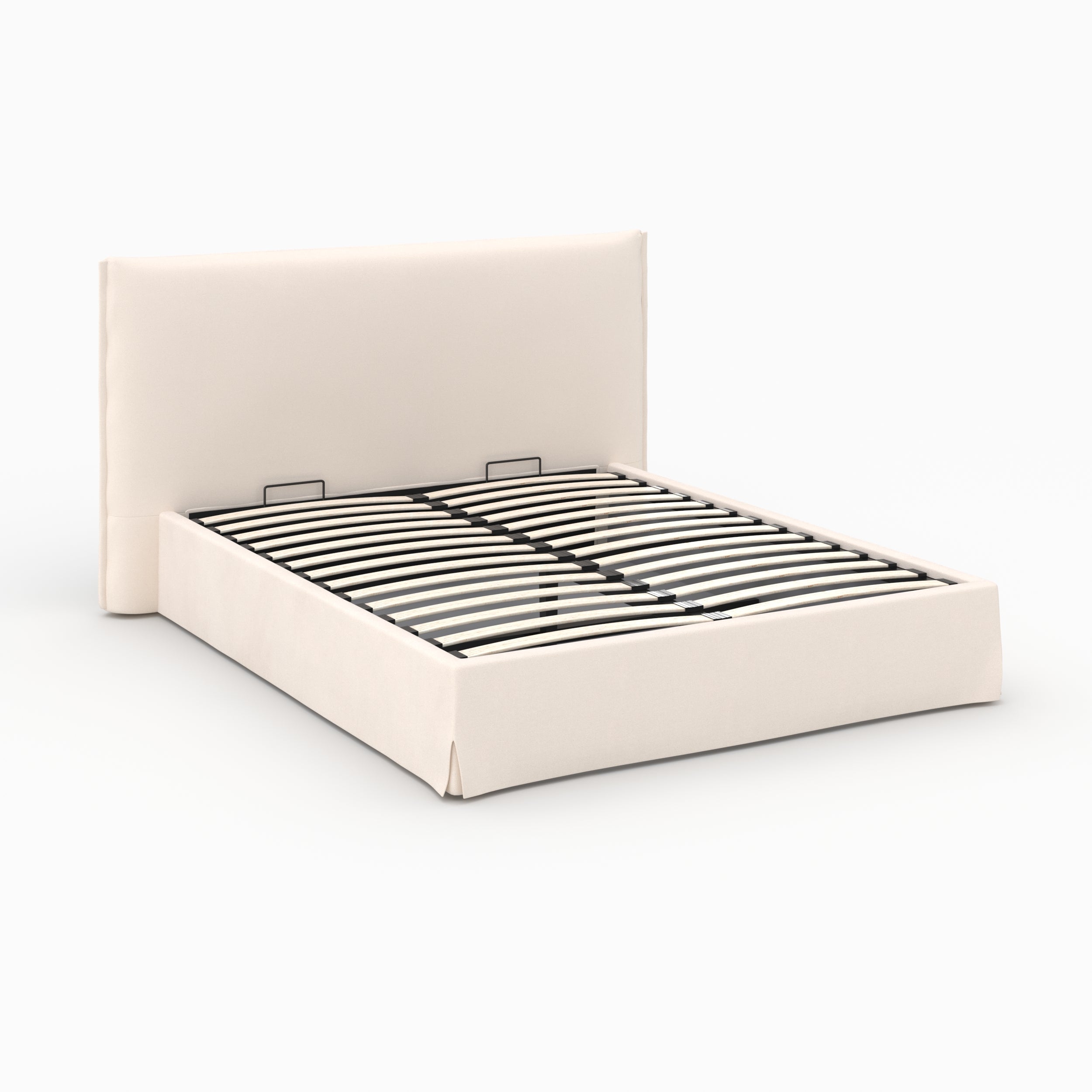 Safia lit coffre blanc tissu 160x200cm double
