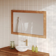 specchio da bagno rettangolare in legno