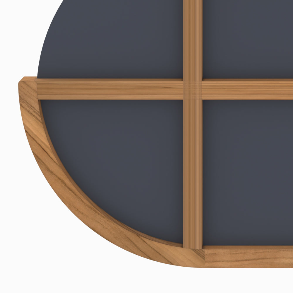 specchio da bagno a parete in legno di teck Zephyr
