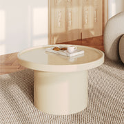 Mesa baja Nora lacada blanca en MDF, D70 cm