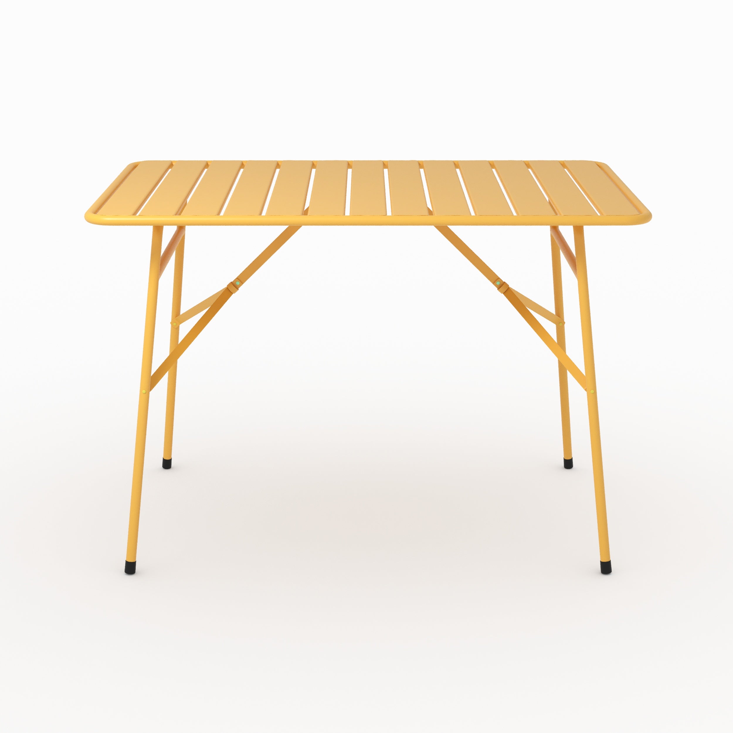 Salon de jardin pliable Yumi 4 places en métal jaune