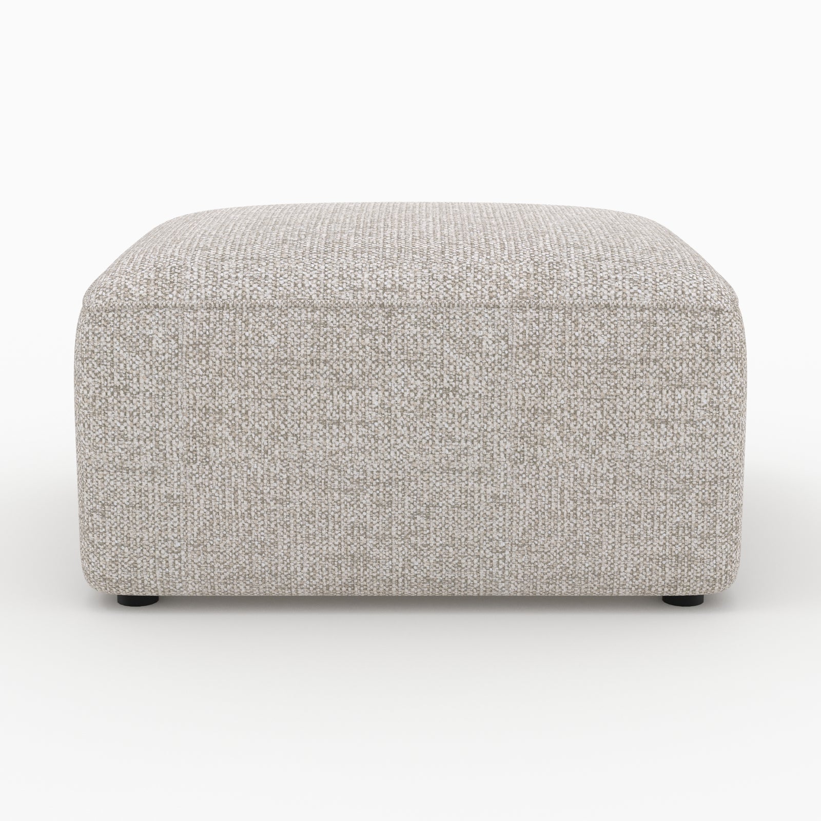 Salon Hestia canapé modulable angle droit beige 4 places 2 poufs