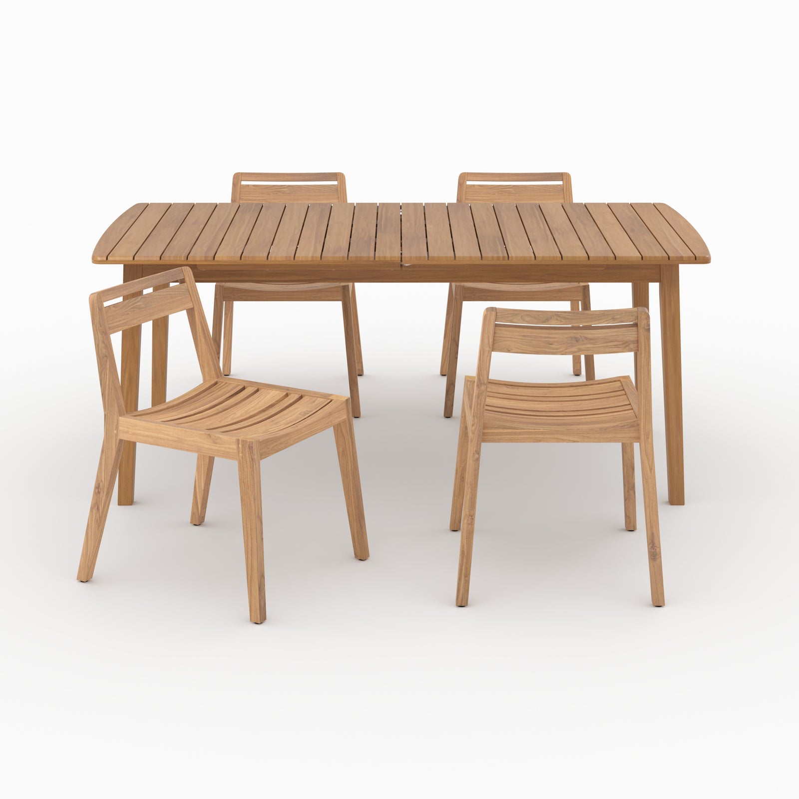 Salon jardin alona bois table 4 chaises vue face