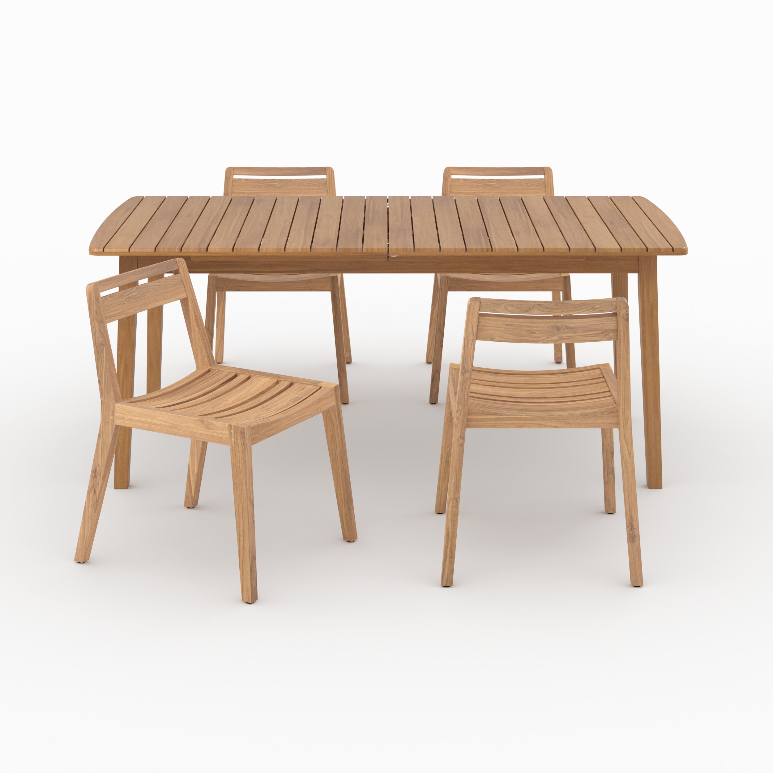 Salon jardin alona bois table 4 chaises vue face