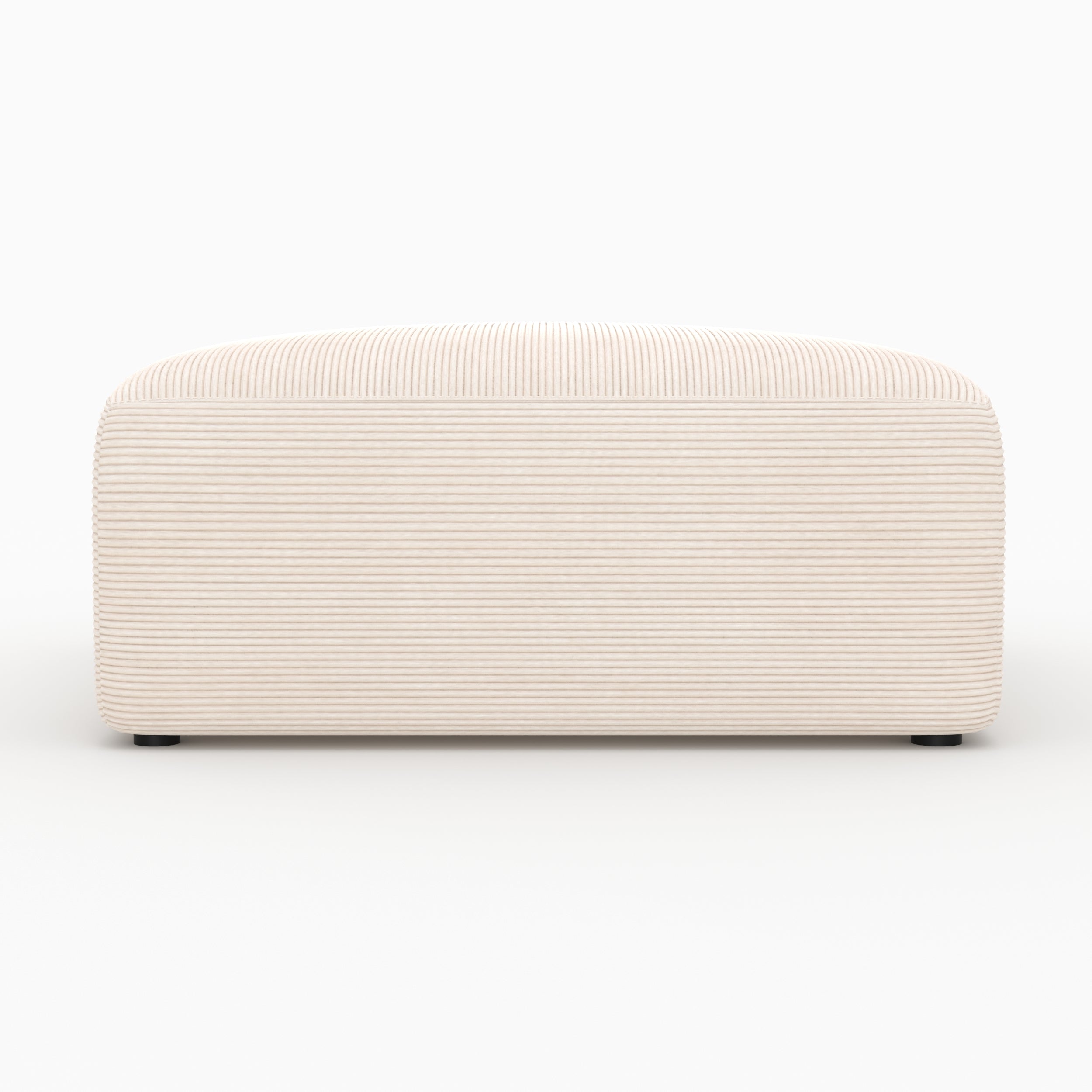Salon Mina canapé 2 places blanc velours pouf