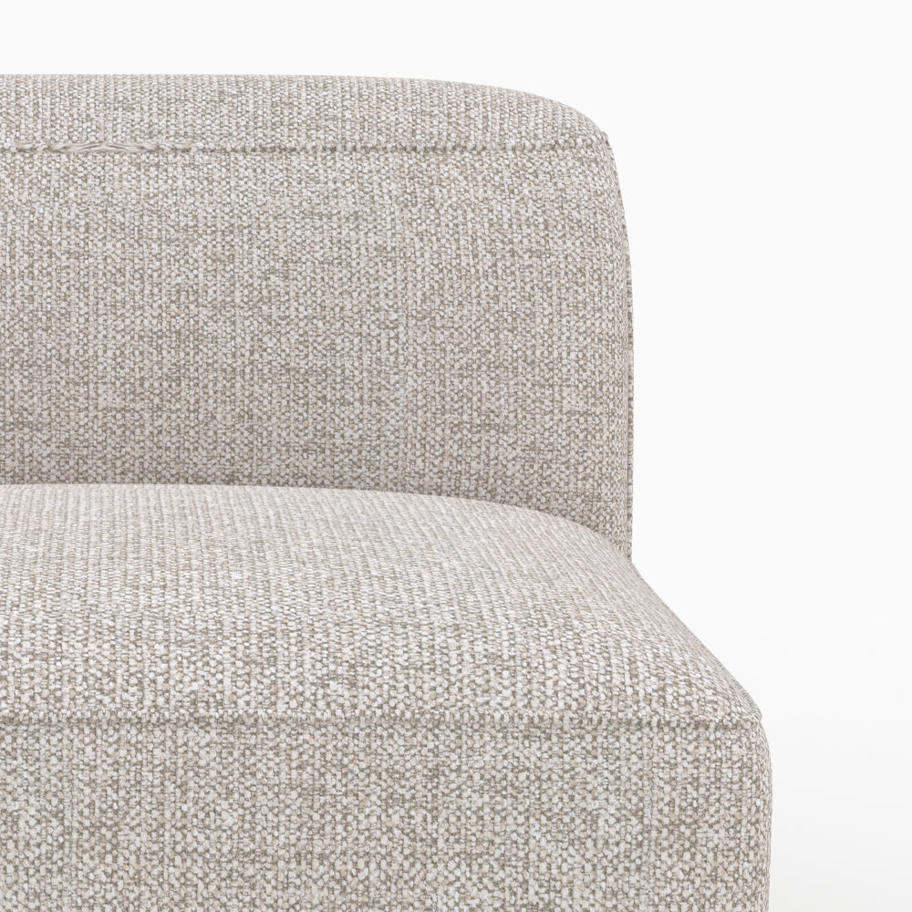 Salon Mina canapé 3 places beige tissu pouf